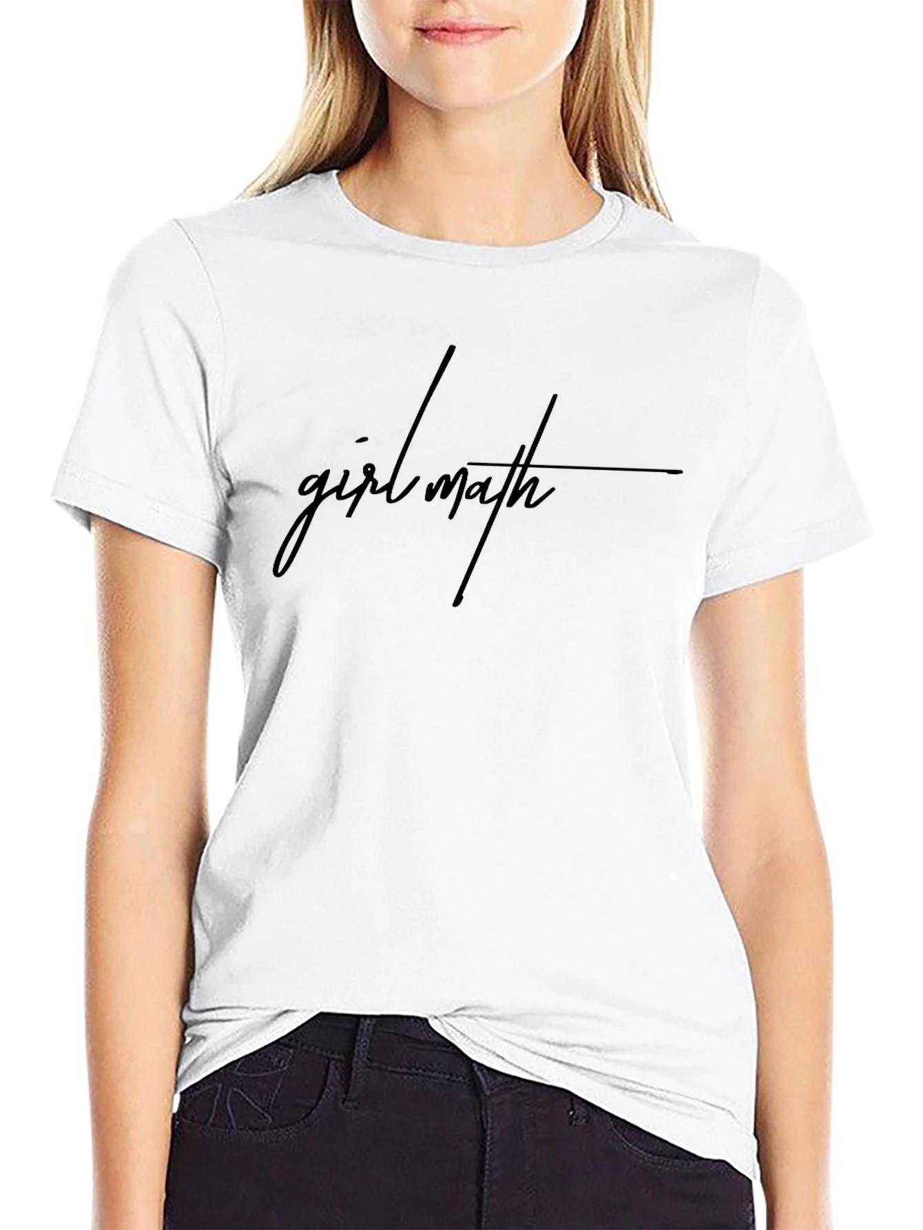 Girl Math Black T-Shirt Modern Fashion Tee