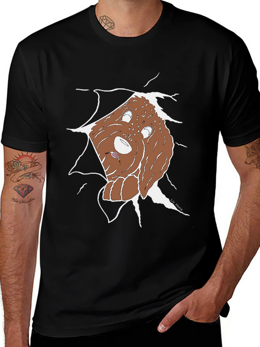 Ripped Dog Graphic Tee - Unique Cartoon Style