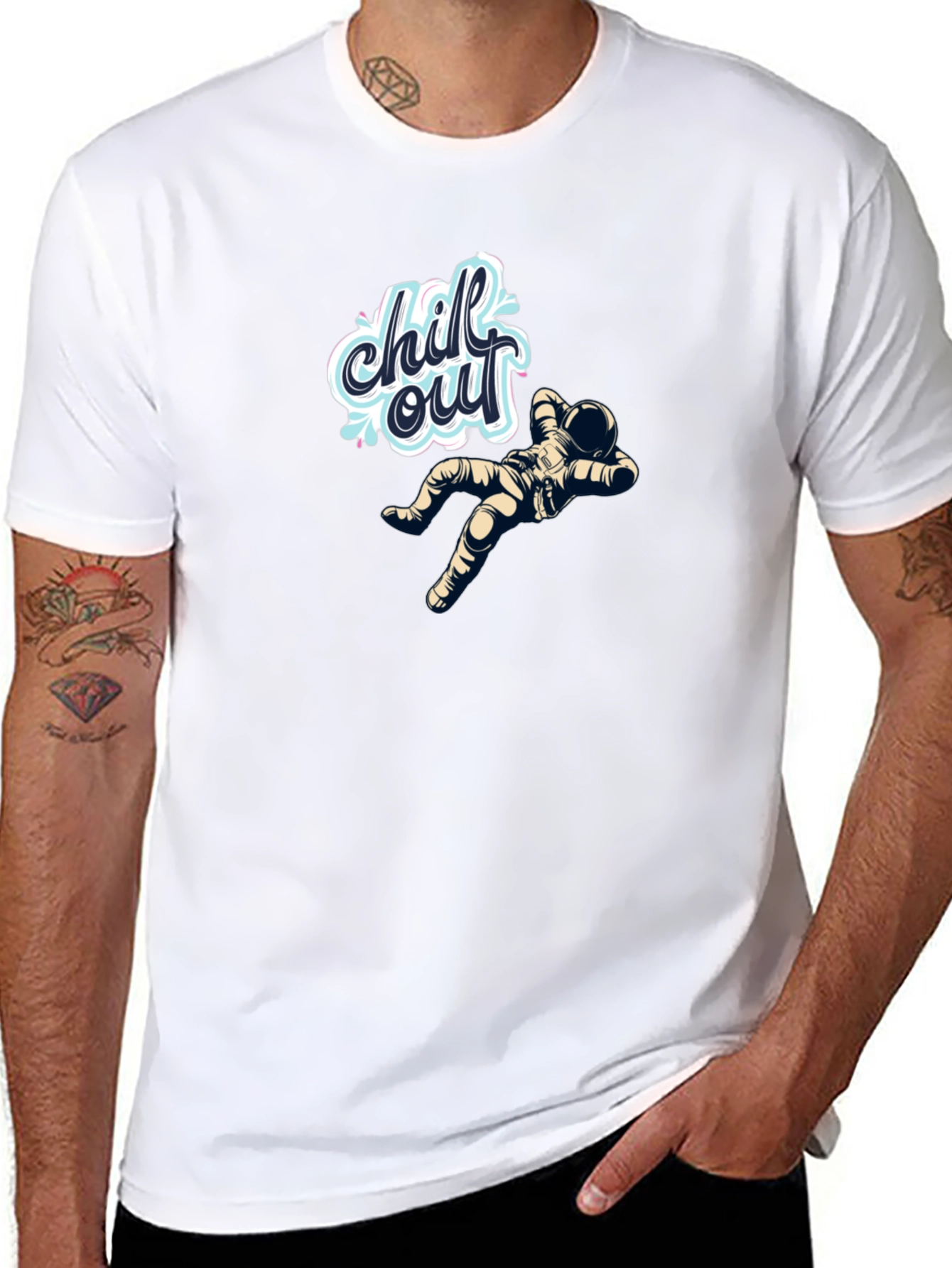 Chill Out Astronaut Black T-Shirt