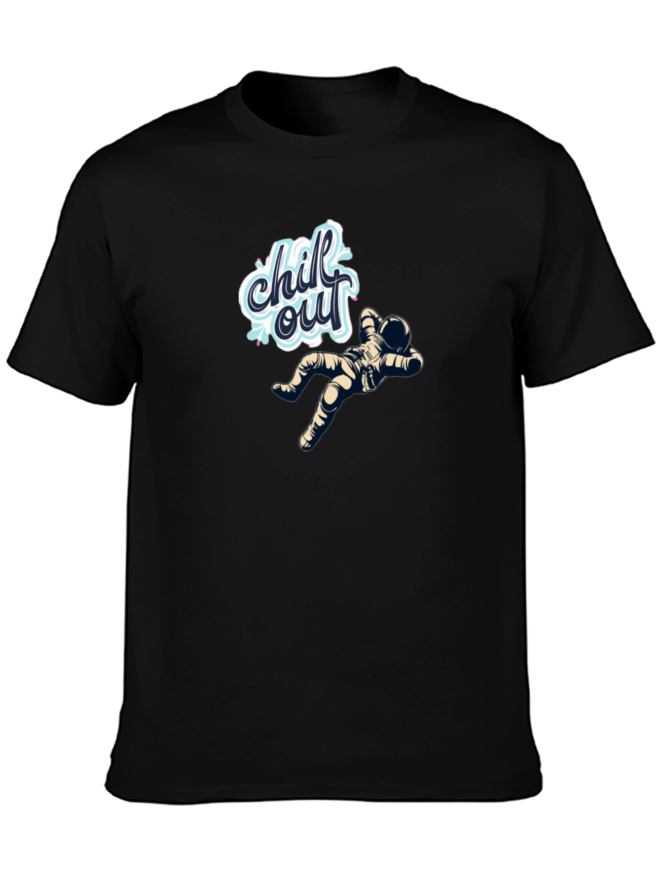 Chill Out Astronaut Black T-Shirt