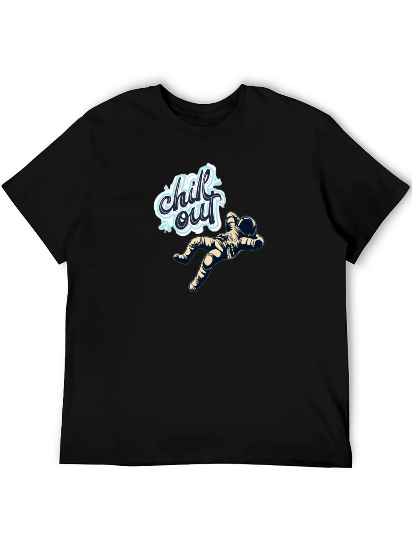 Chill Out Astronaut Black T-Shirt