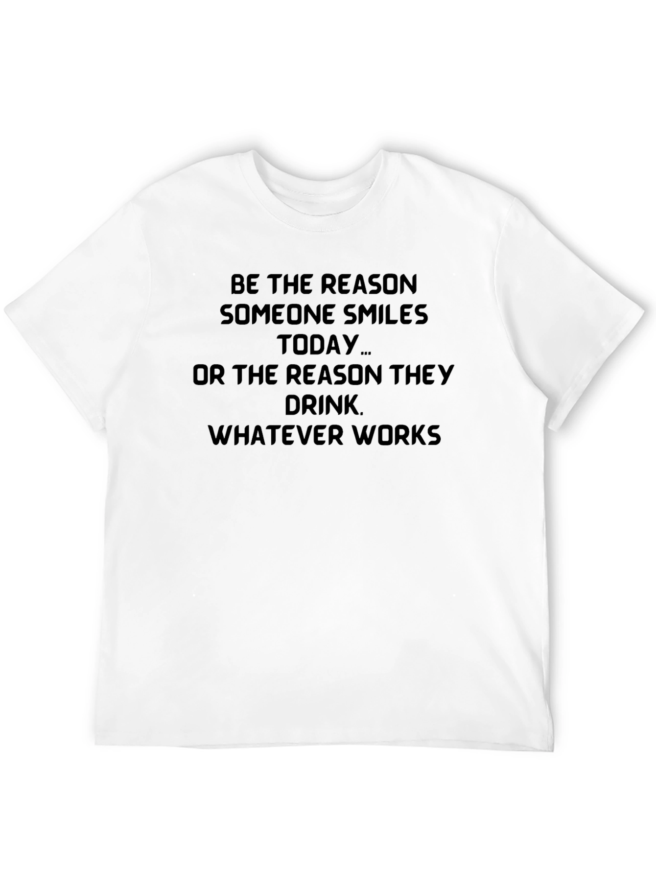 Humorous Graphic T-Shirt: Smiles or Drinks