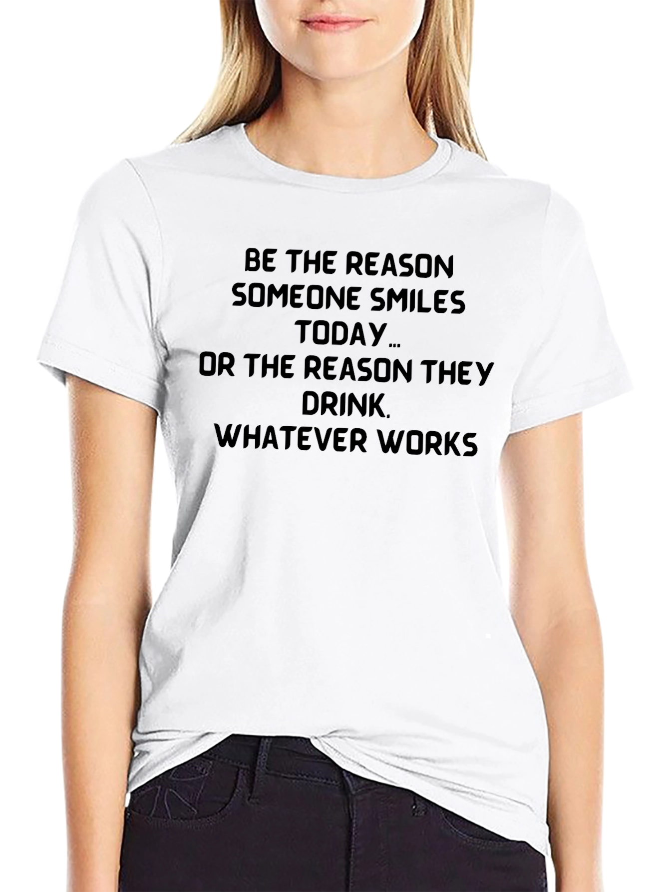 Humorous Graphic T-Shirt: Smiles or Drinks