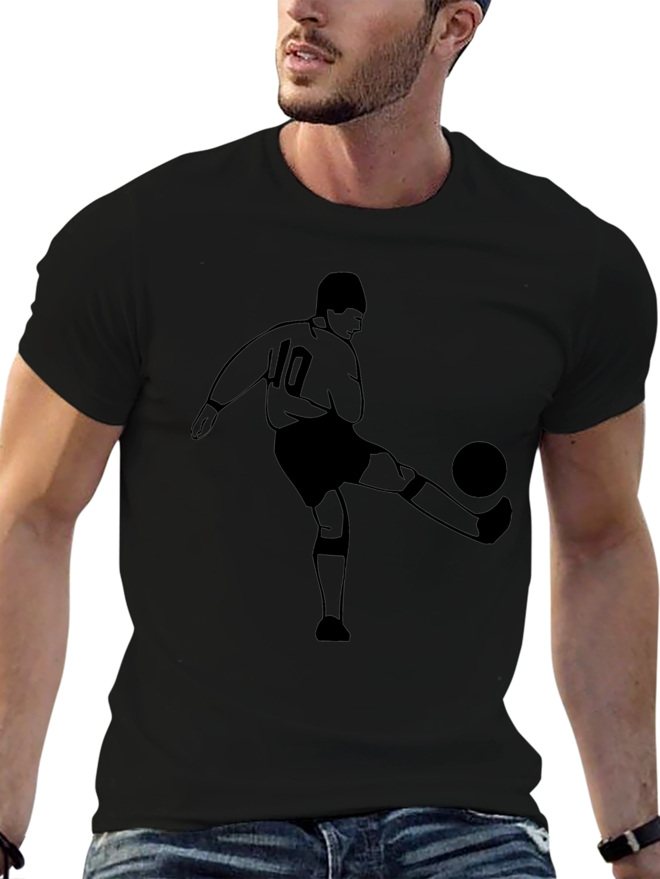 Soccer Player T-Shirt - Graphic Print