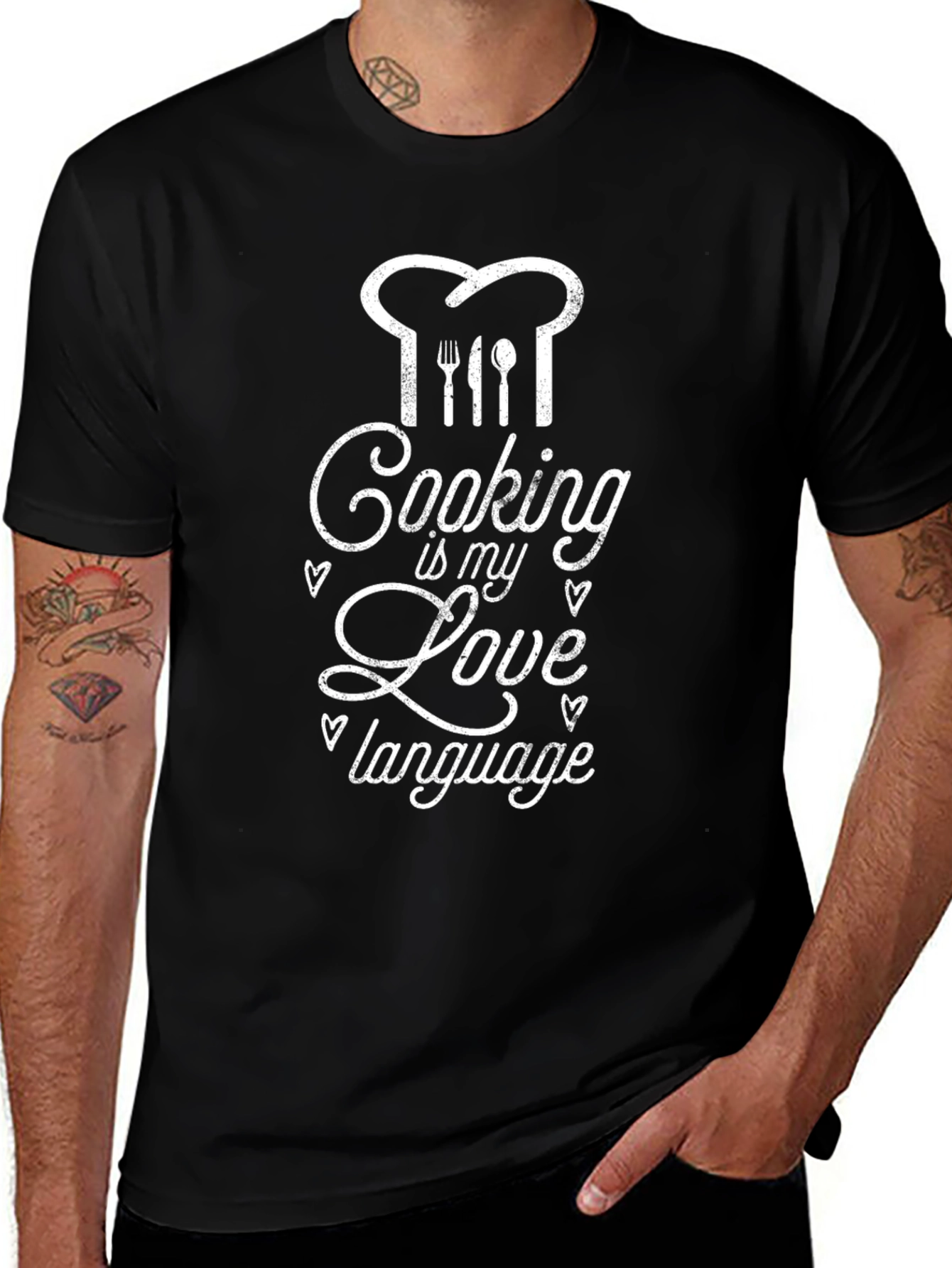 Cooking is My Love Language Black T-Shirt