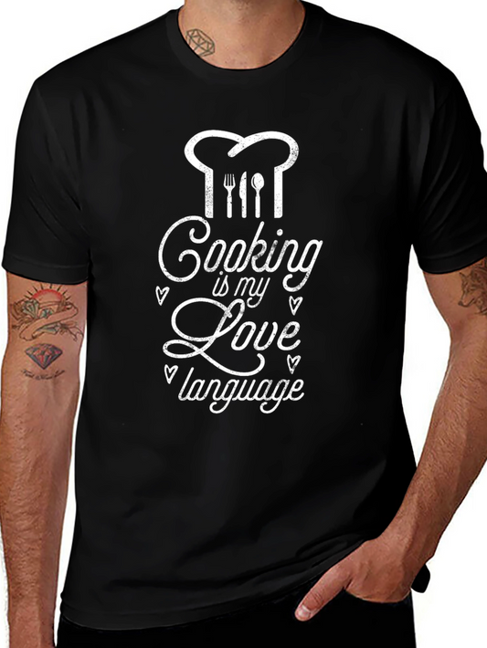 Cooking is My Love Language Black T-Shirt
