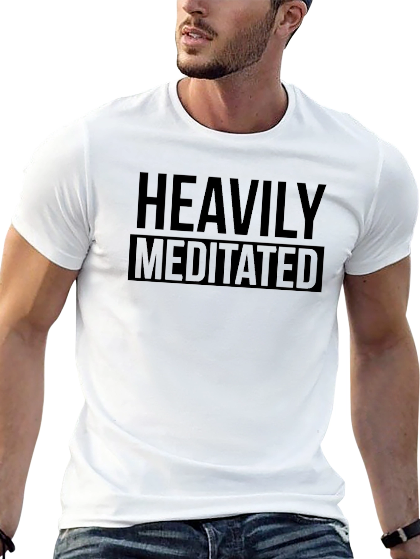Heavily Meditated Black Graphic T-Shirt