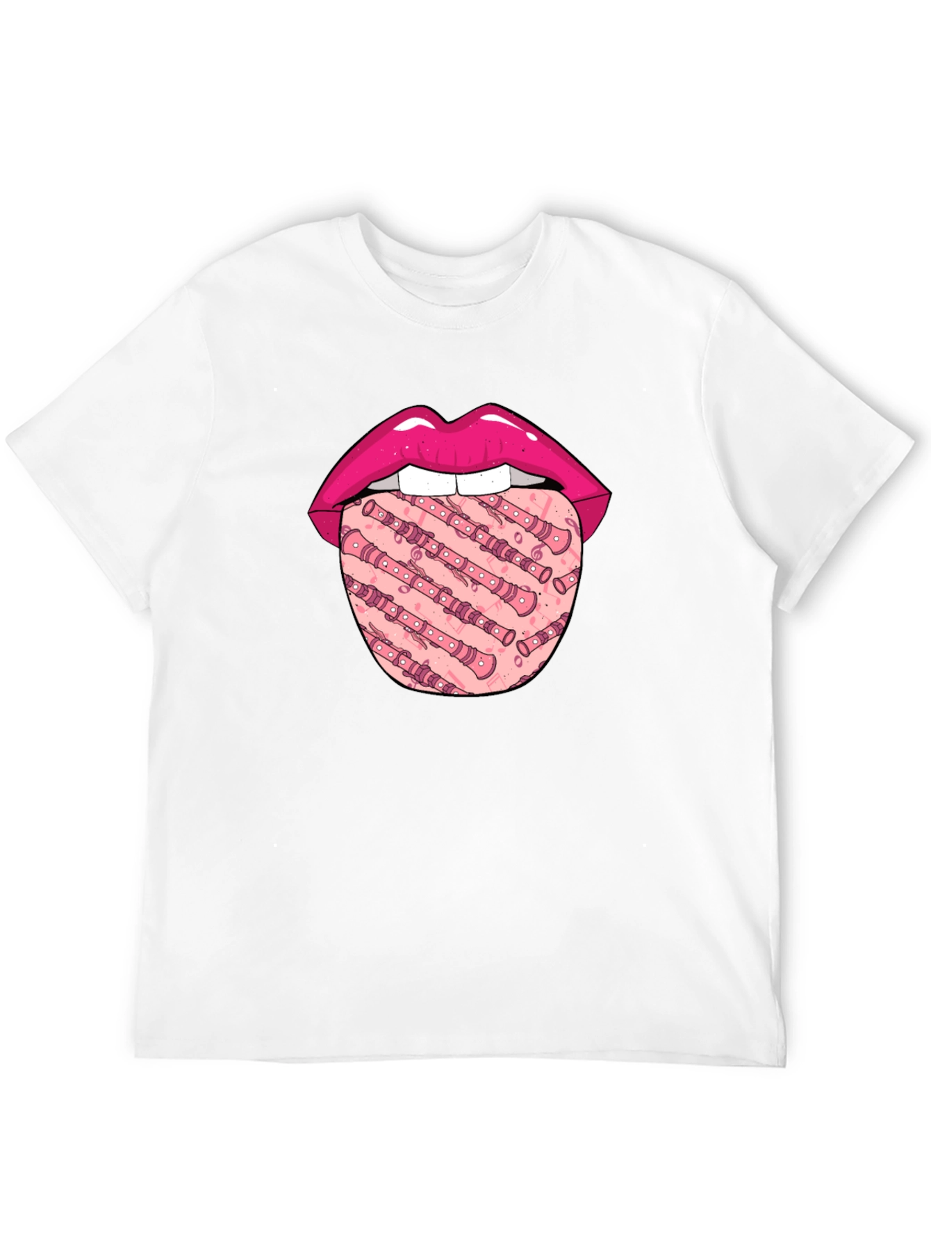 Lip & Recorder Tongue Graphic T-Shirt