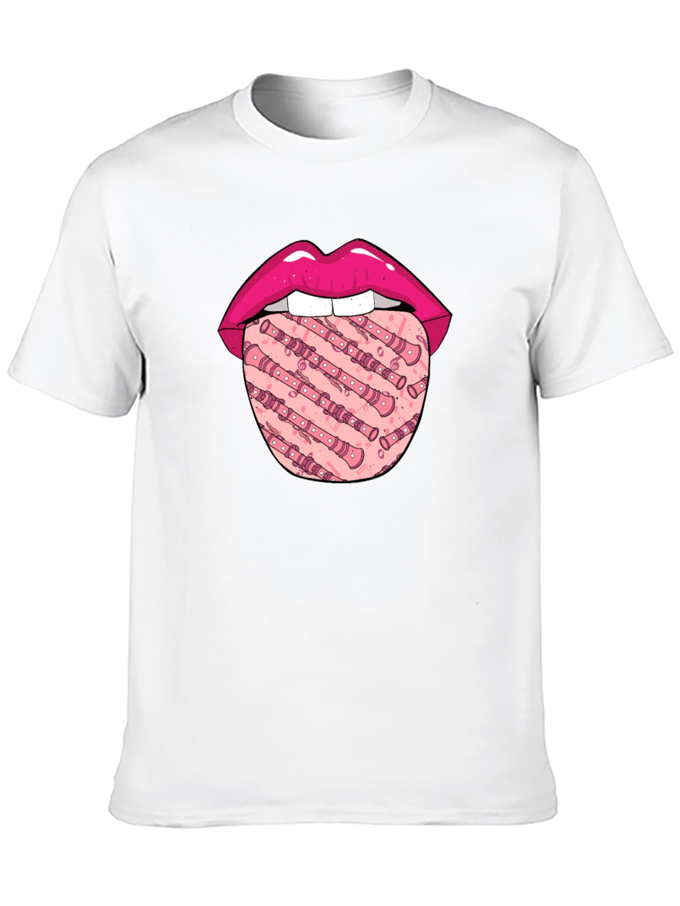 Lip & Recorder Tongue Graphic T-Shirt
