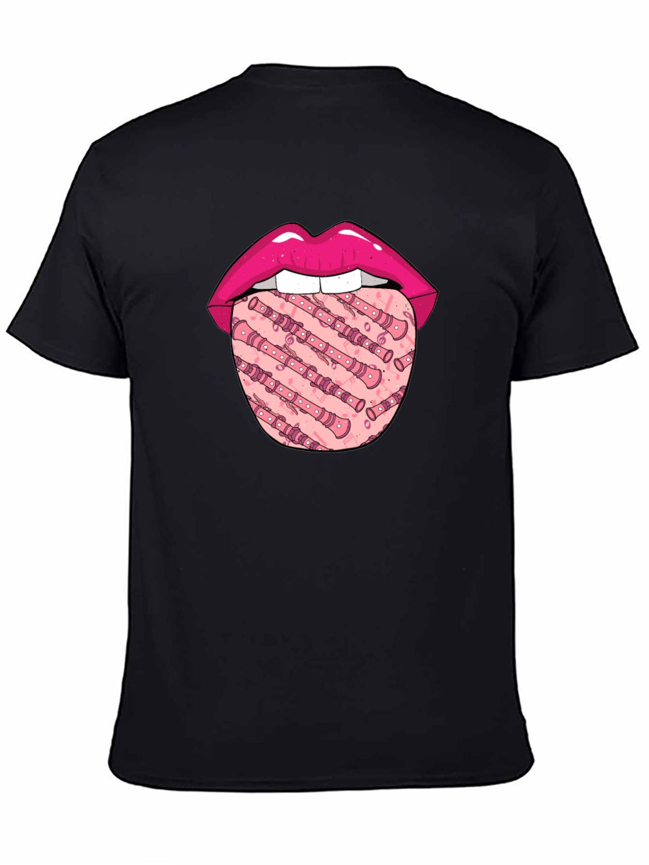 Lip & Recorder Tongue Graphic T-Shirt
