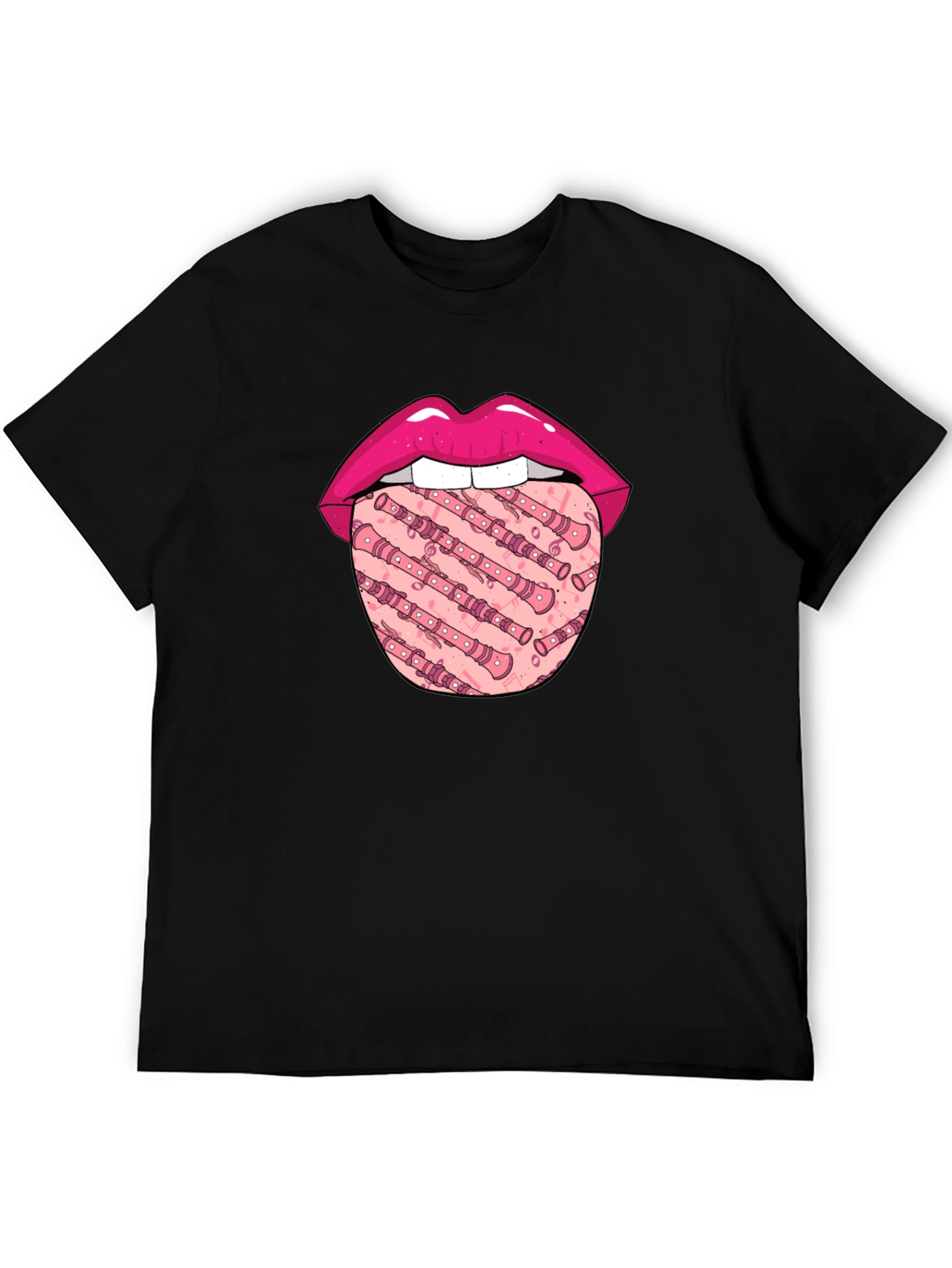 Lip & Recorder Tongue Graphic T-Shirt