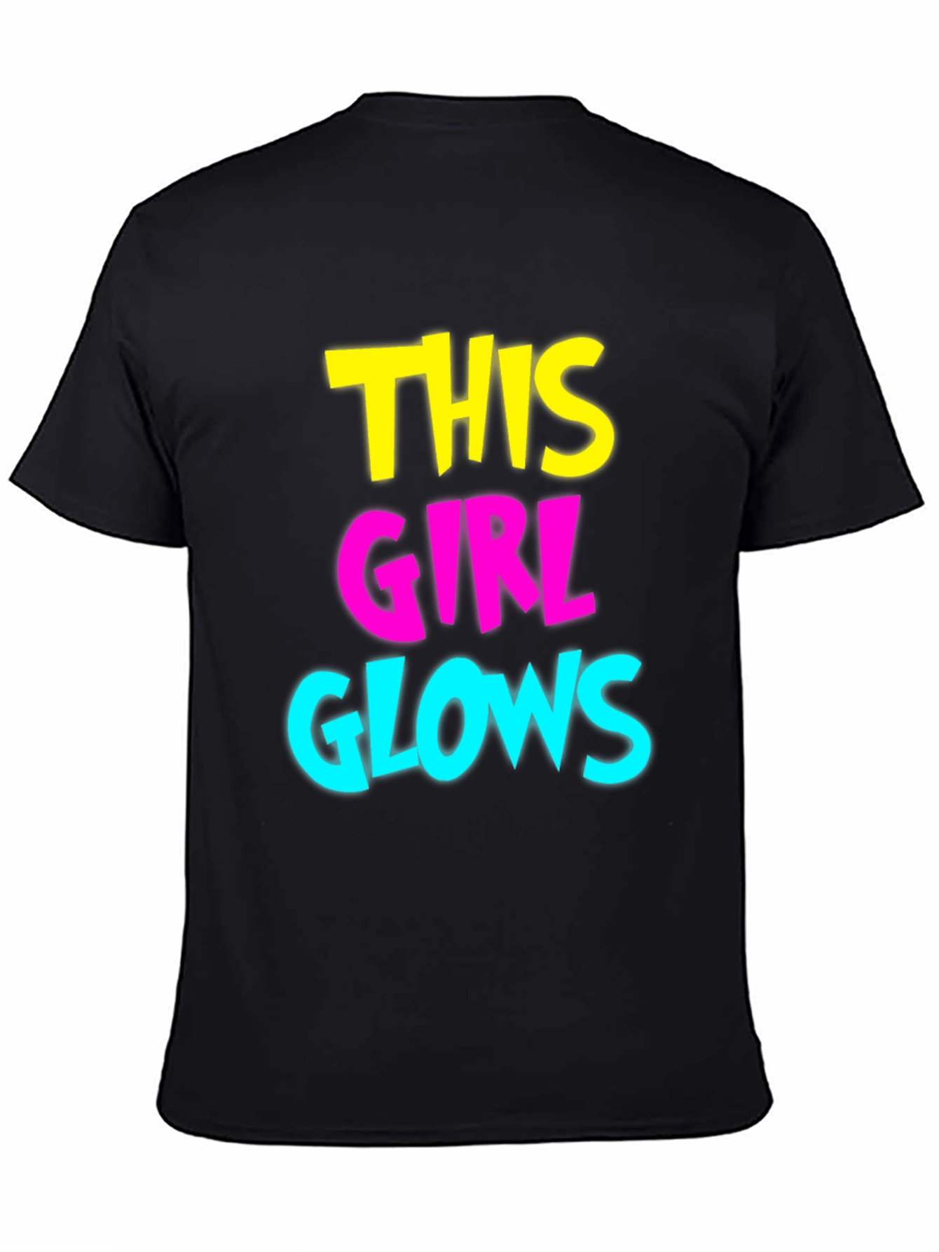 This Girl Glows Graphic Tee - Black