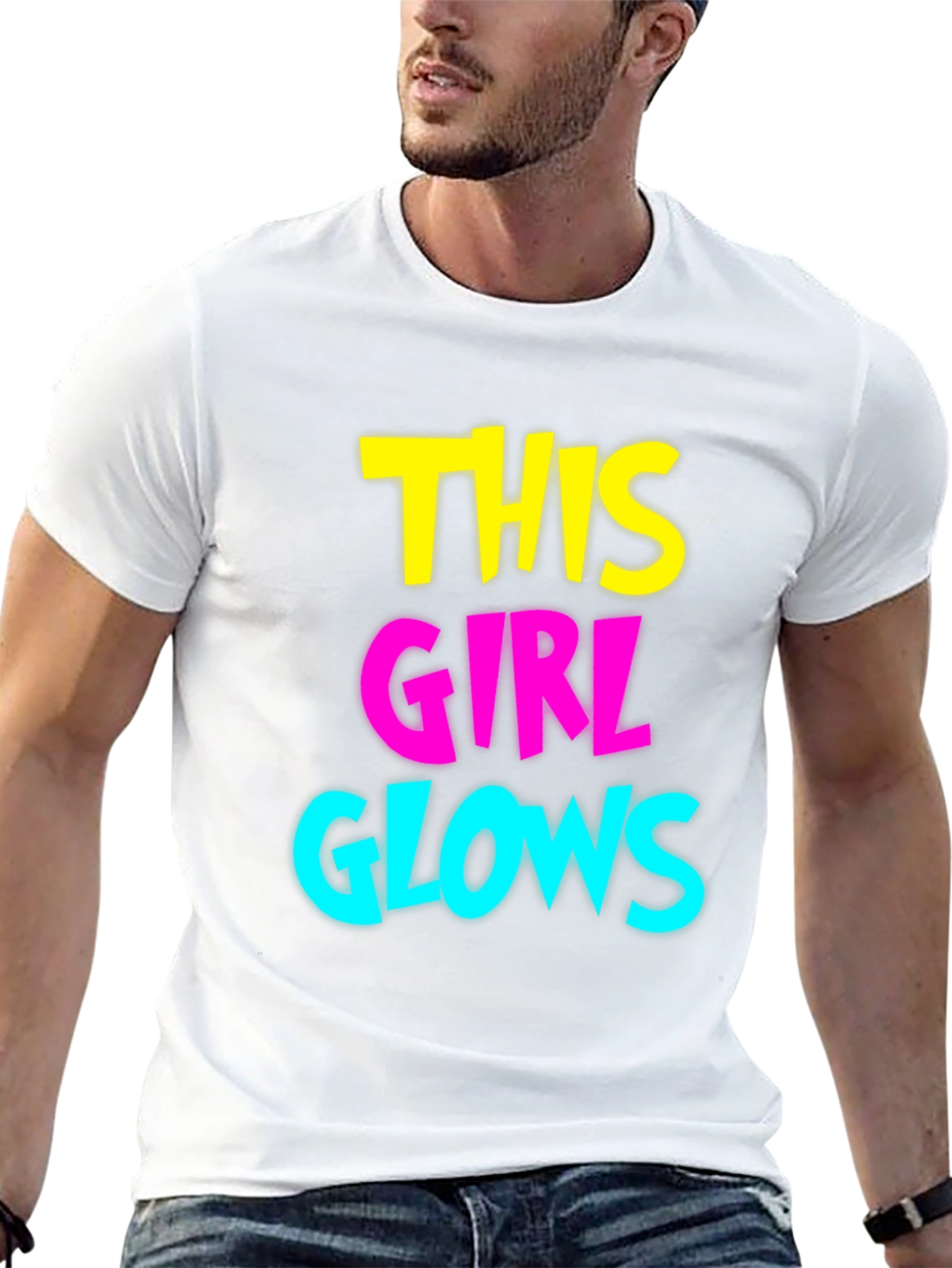 This Girl Glows Graphic Tee - Black