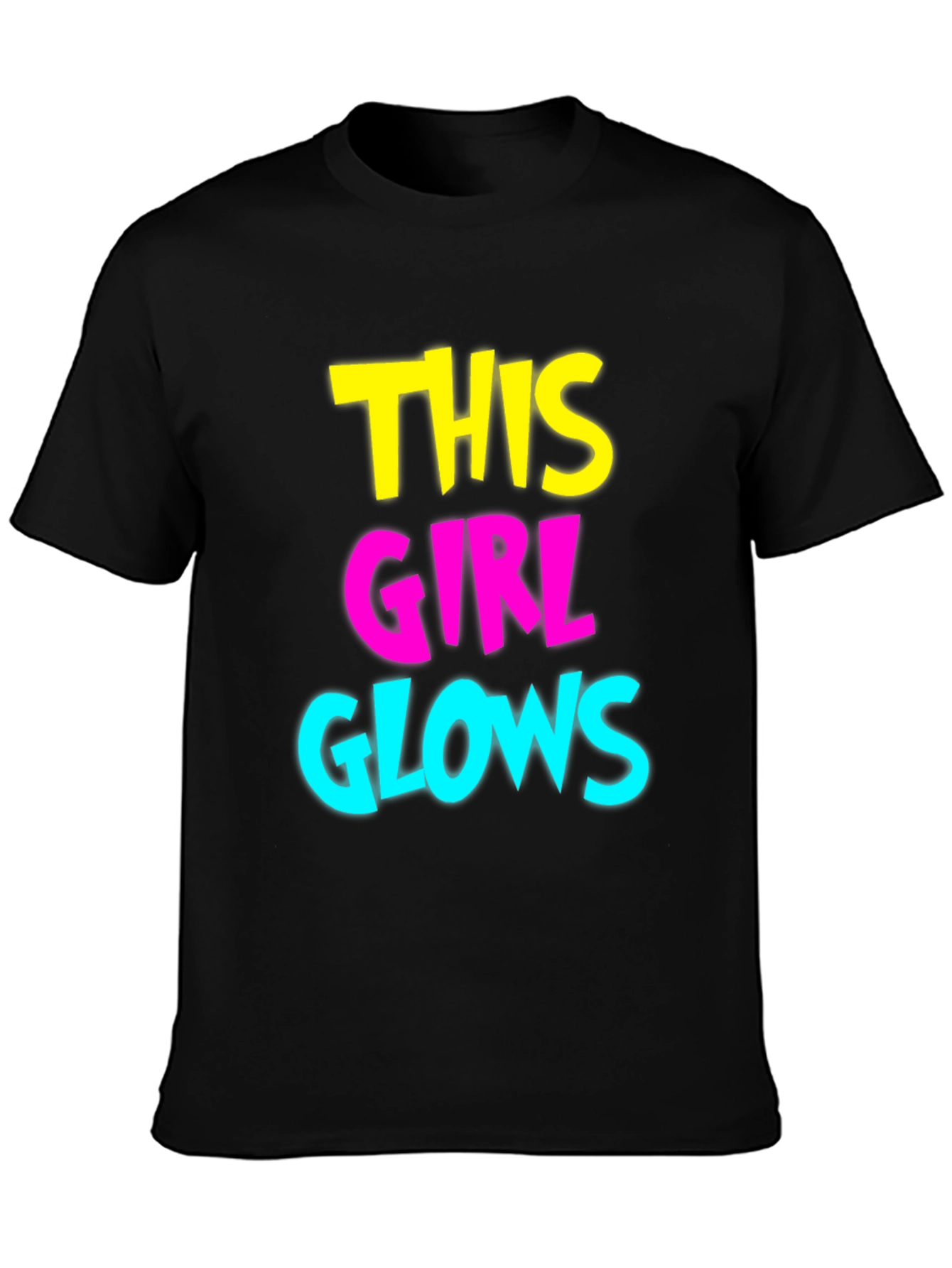 This Girl Glows Graphic Tee - Black