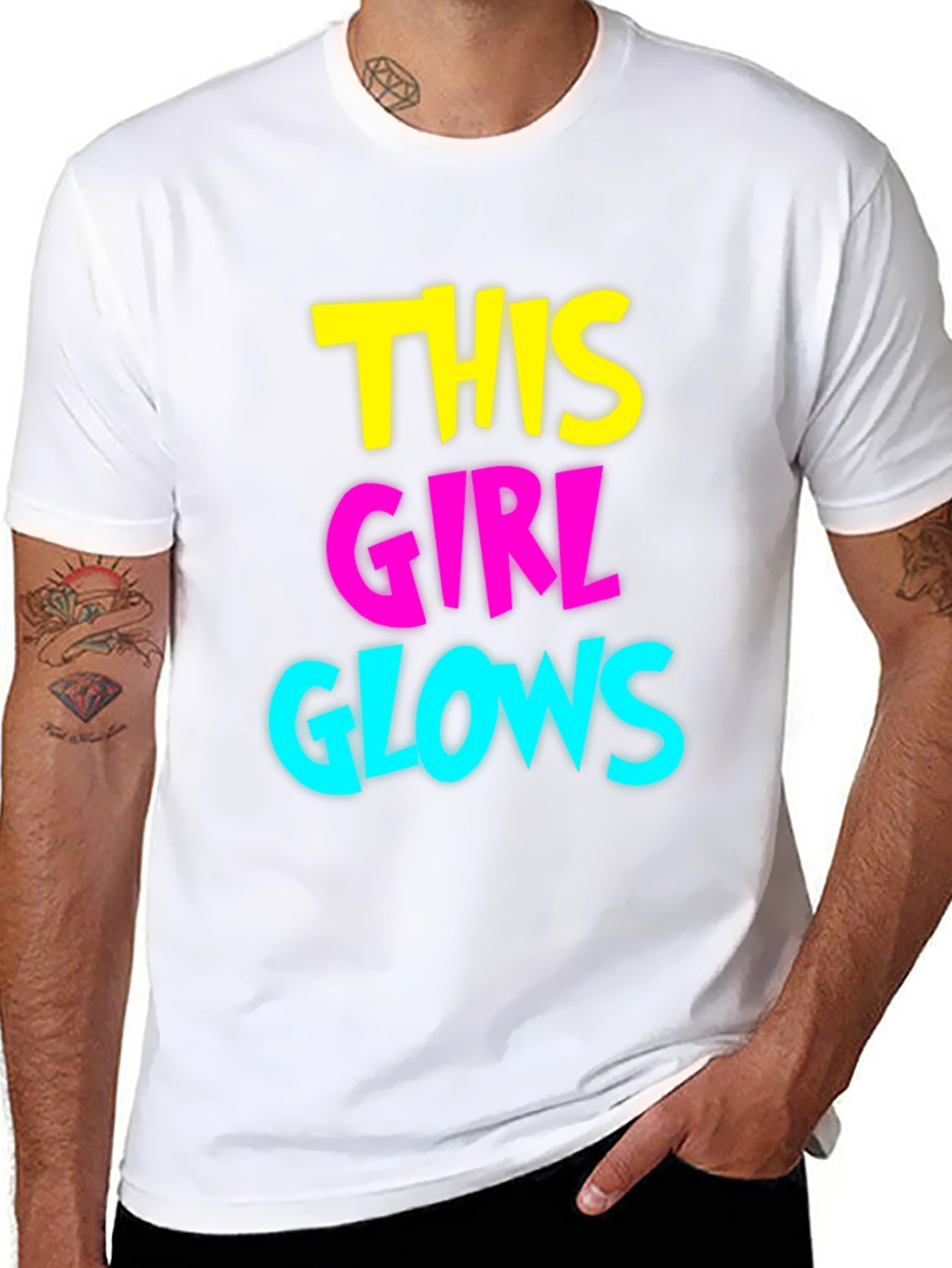 This Girl Glows Graphic Tee - Black