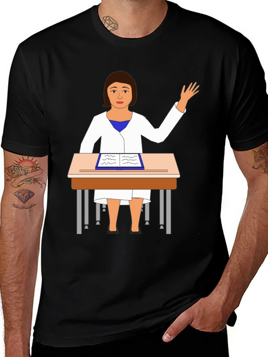 Cartoon Teacher T-Shirt Novelty Graphic Tee