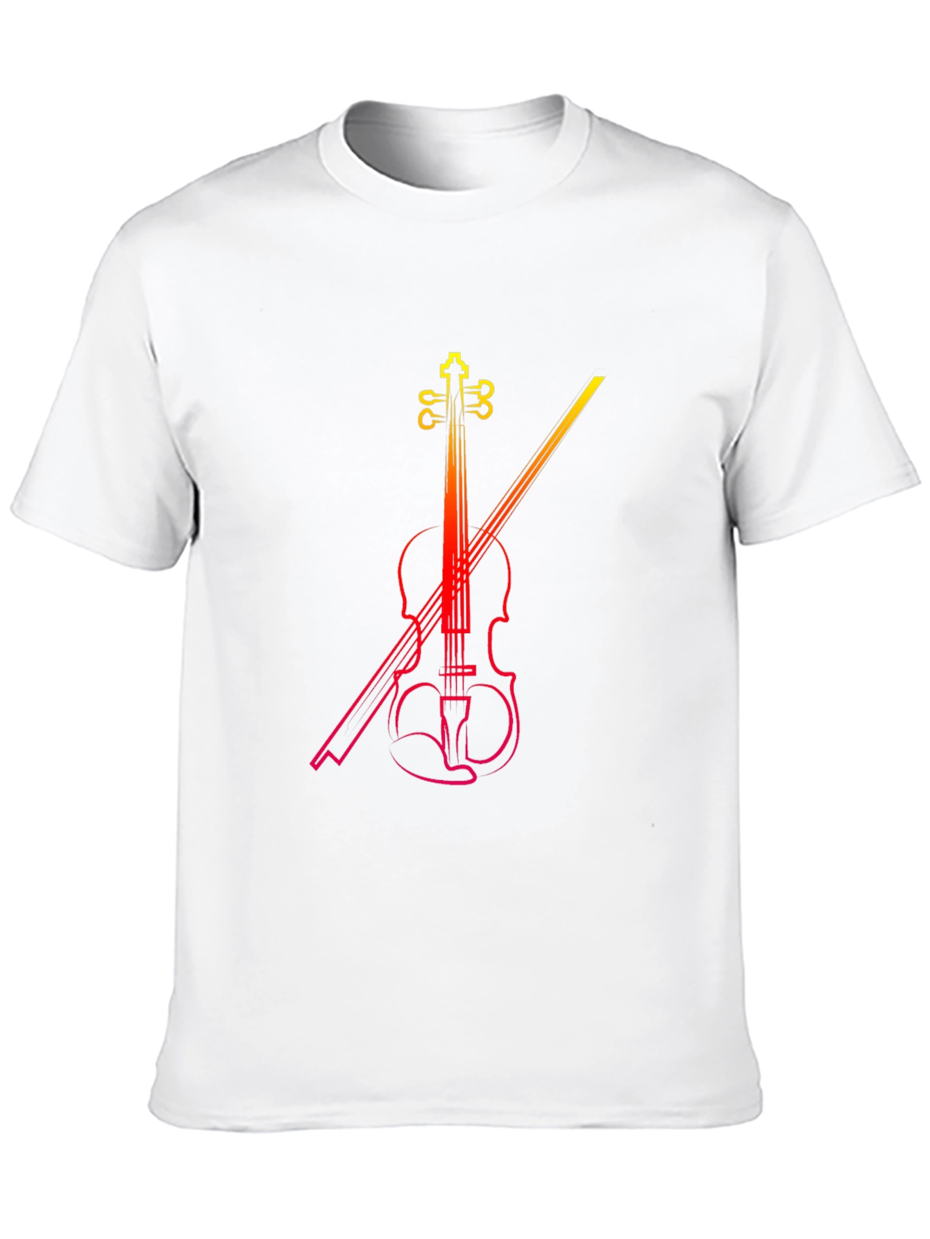 Violin Graphic Print Black T-Shirt