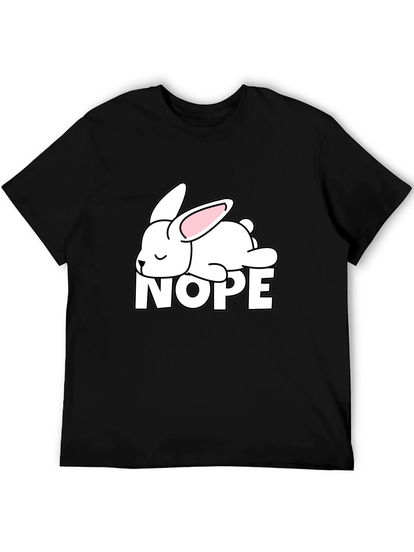 Nope Lazy Bunny T-Shirt - Soft Cotton Relaxed Fit