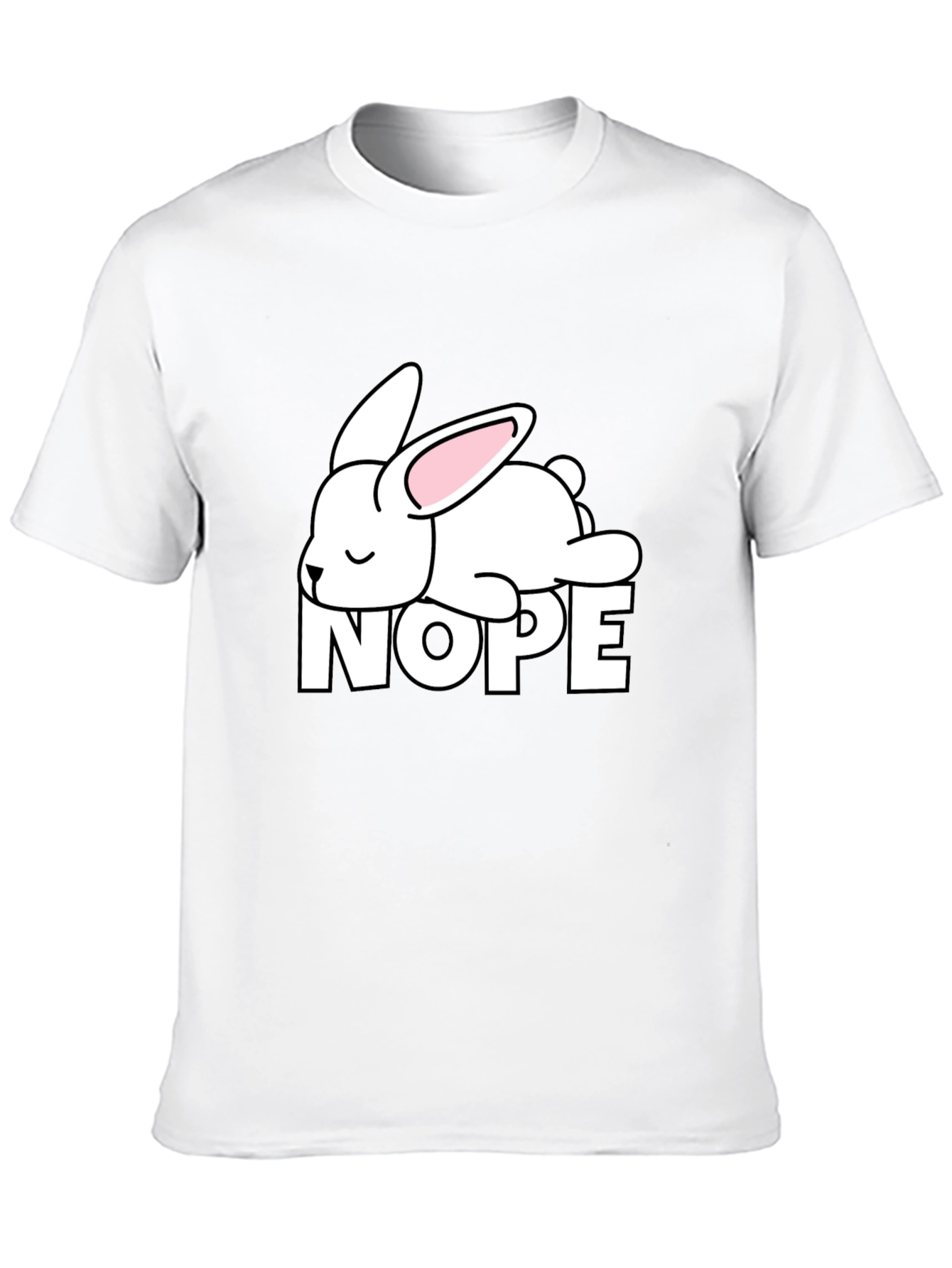 Nope Lazy Bunny T-Shirt - Soft Cotton Relaxed Fit