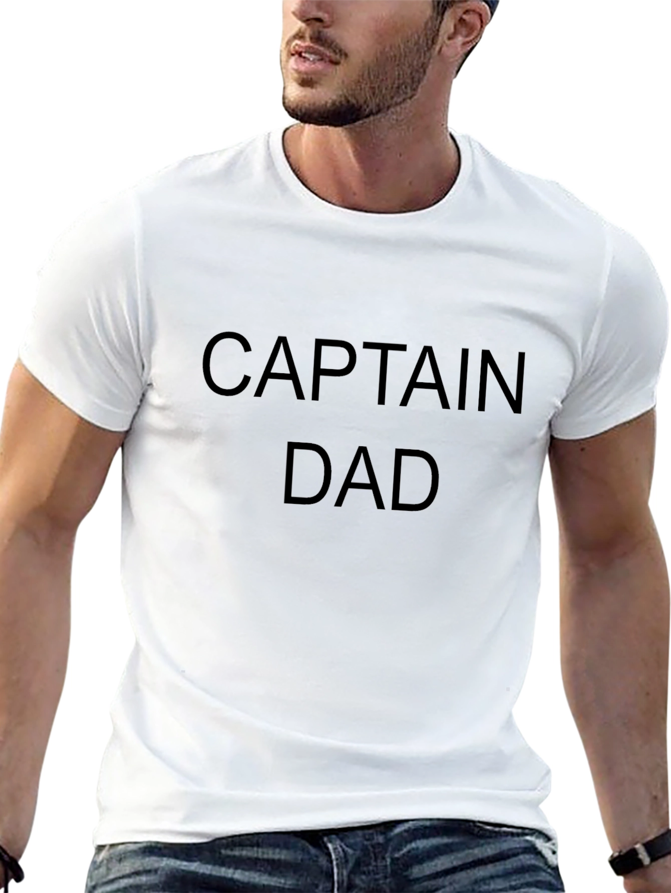 Captain Dad Black Graphic T-Shirt