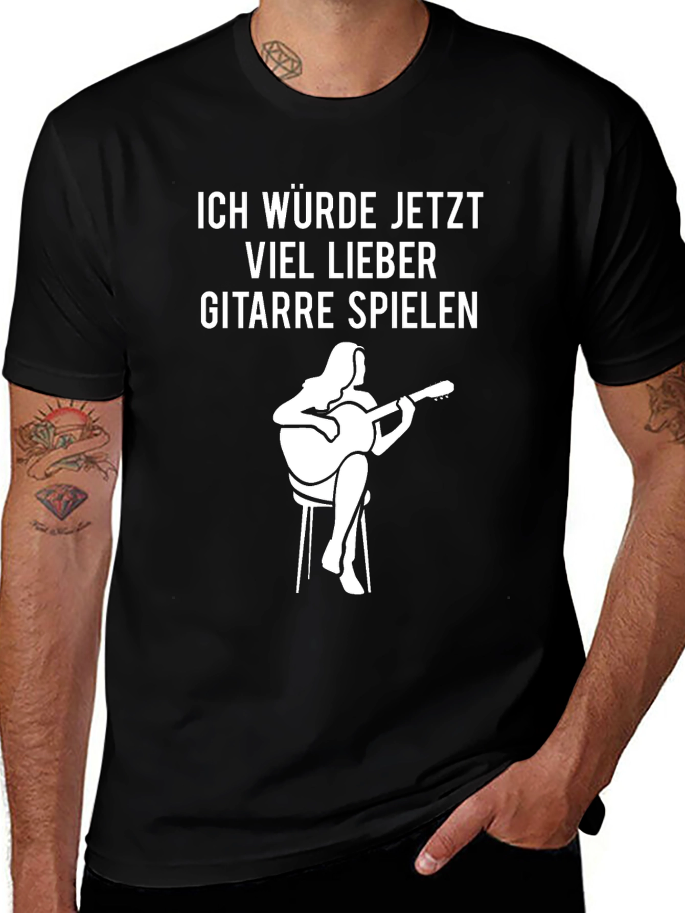Guitar Player Graphic Tee - Id Rather Be Playing