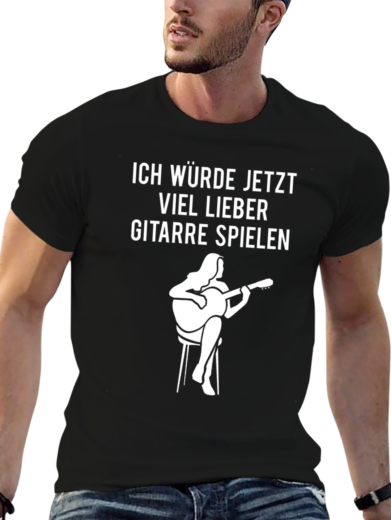 Guitar Player Graphic Tee - Id Rather Be Playing