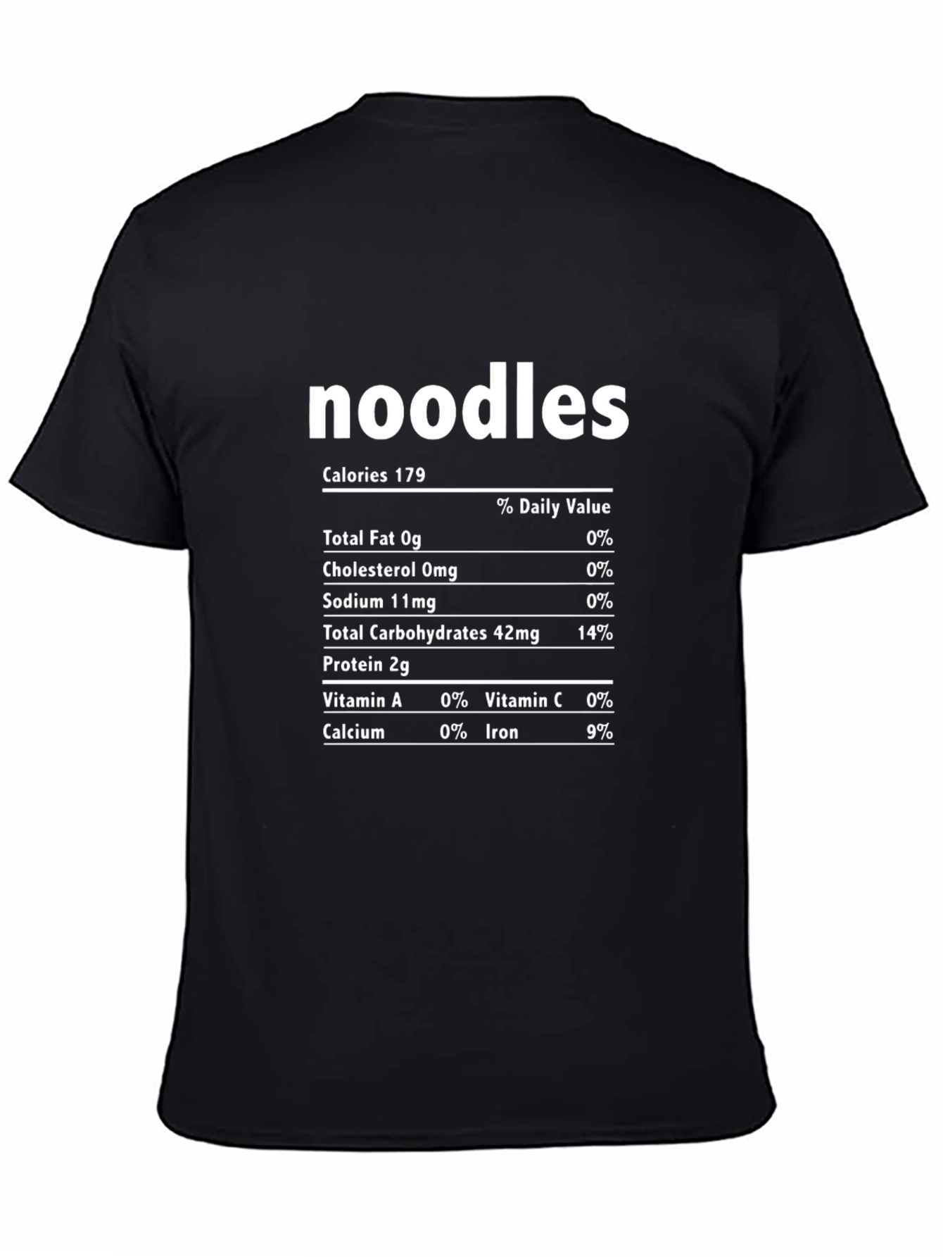 Noodles Nutrition Facts Graphic T-Shirt