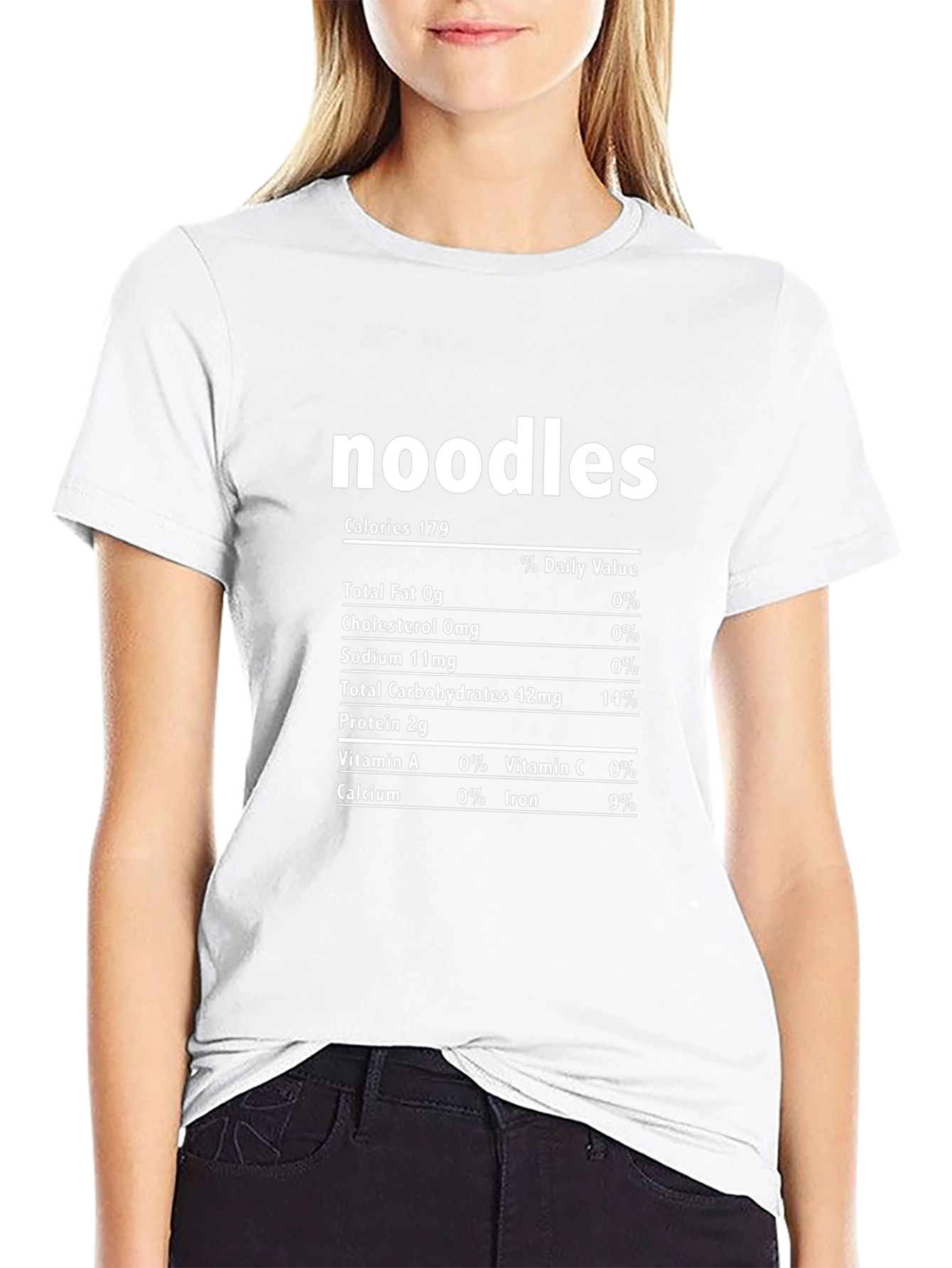 Noodles Nutrition Facts Graphic T-Shirt