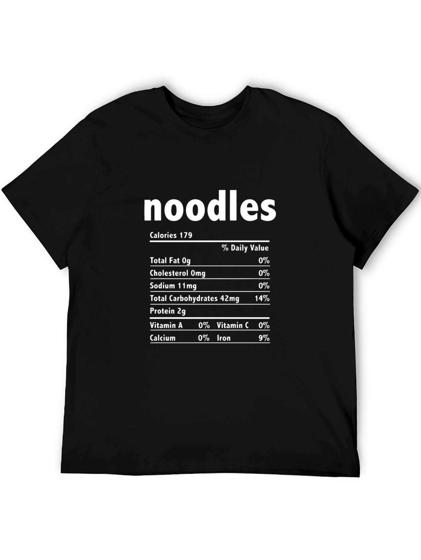 Noodles Nutrition Facts Graphic T-Shirt