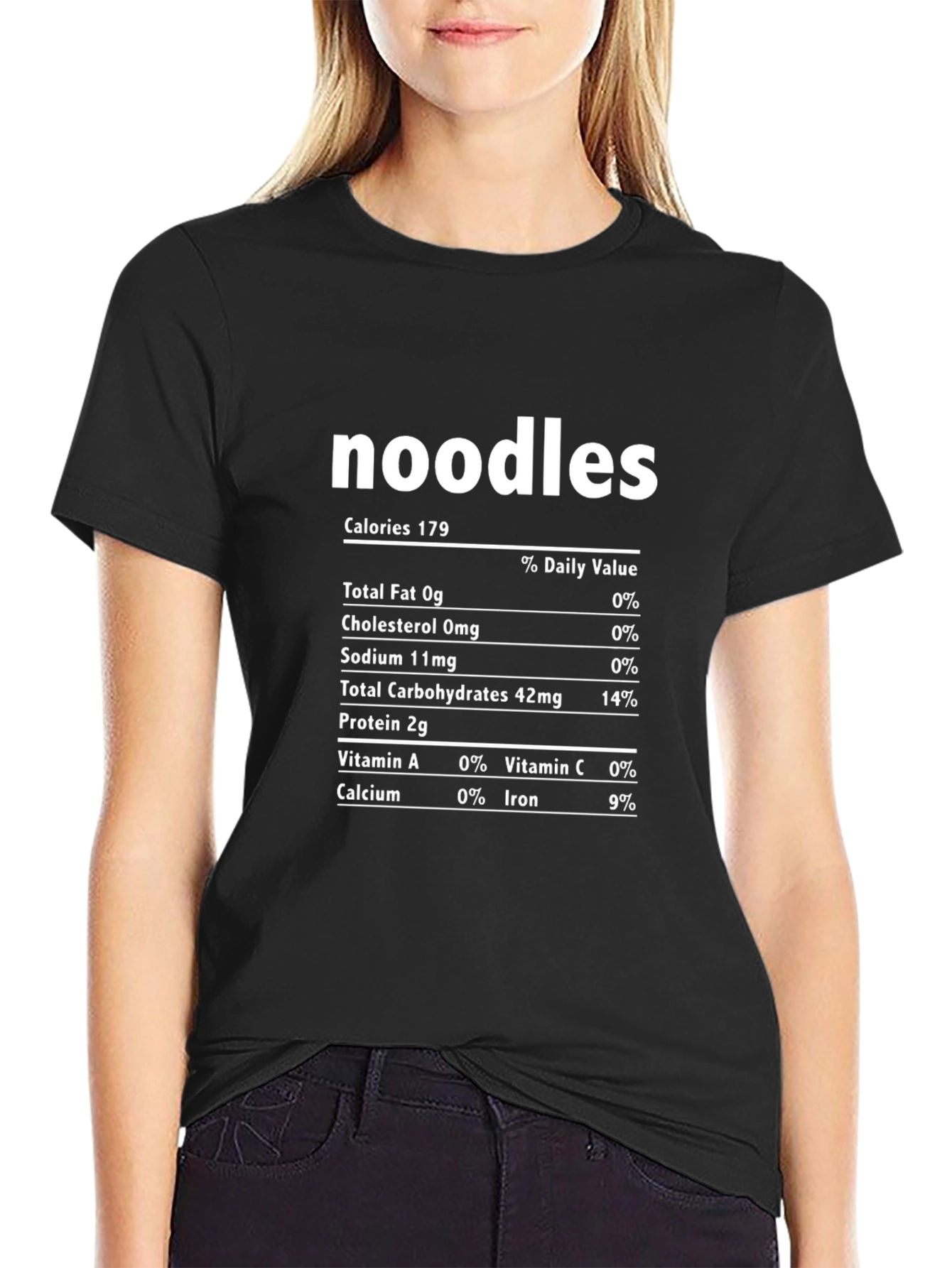 Noodles Nutrition Facts Graphic T-Shirt