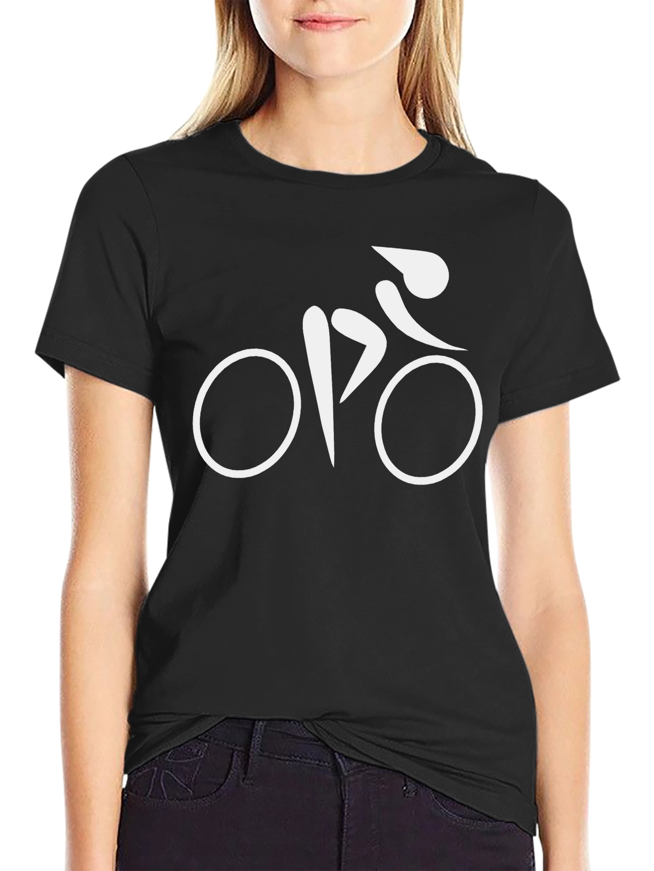 Minimalist Cyclist T-Shirt - Black Cotton Blend