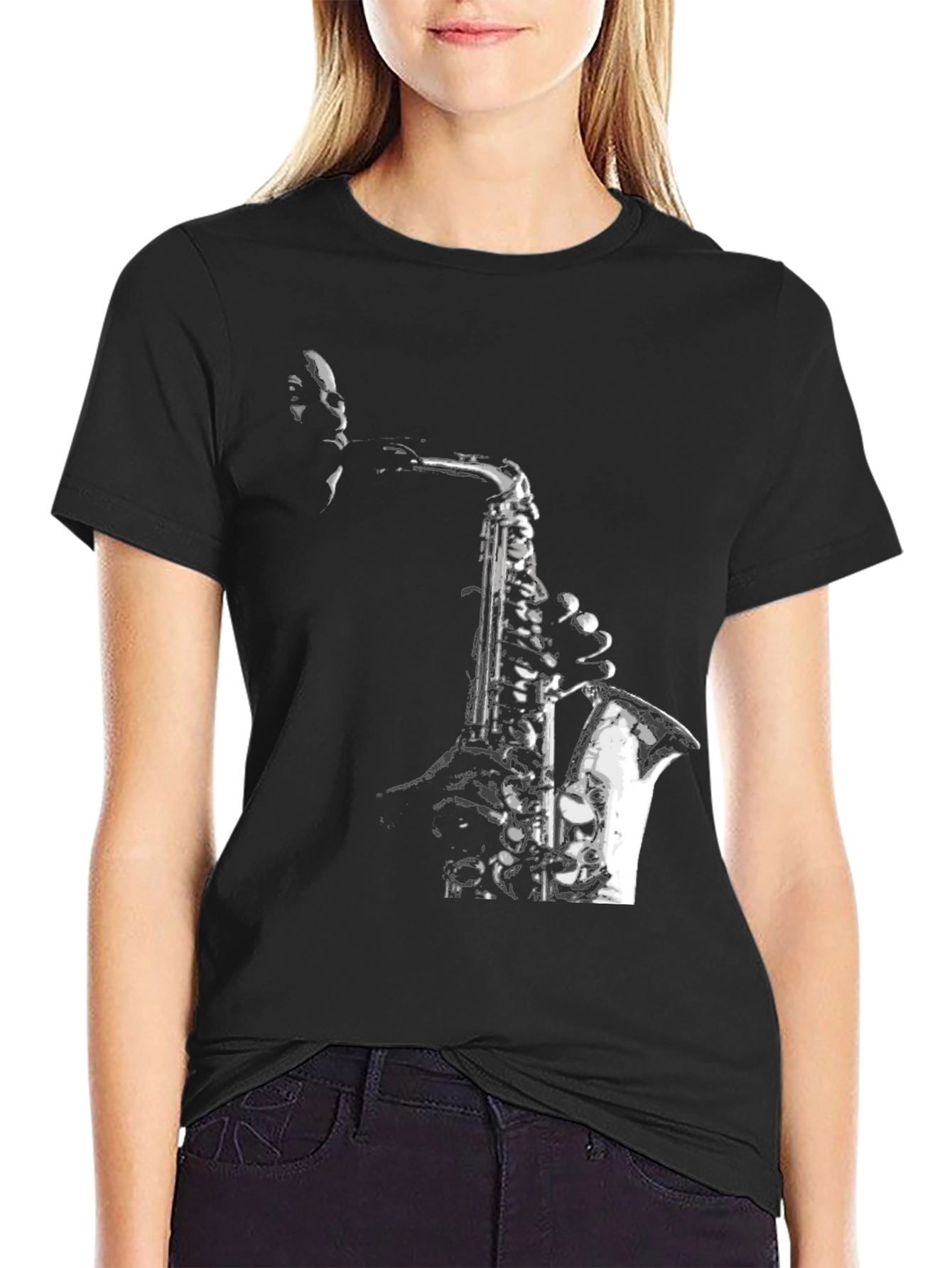 Jazz Saxophone Graphic T-Shirt - Cool Musician Tee