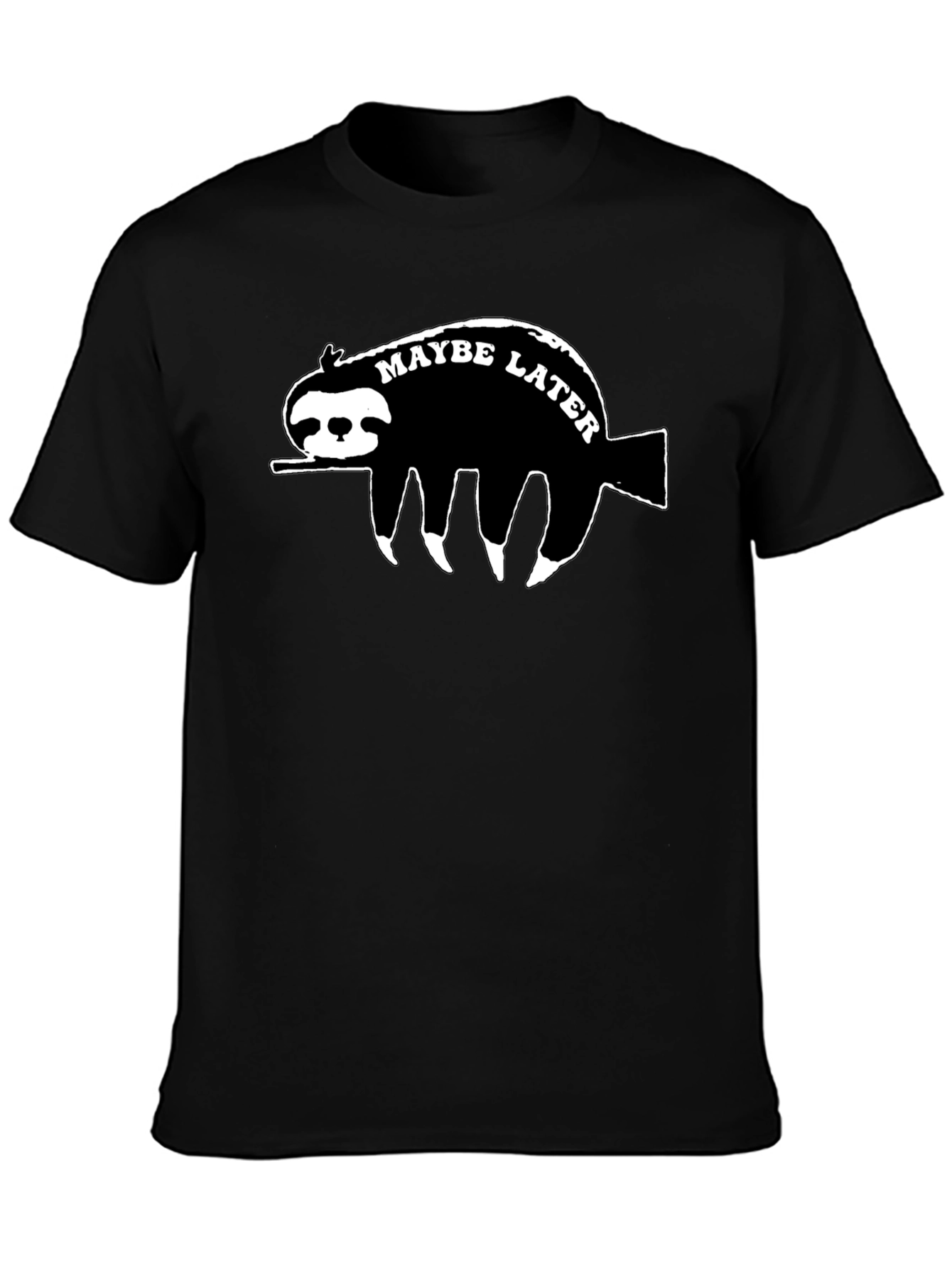 Maybe Later Sloth Graphic T-Shirt - Relaxed Style