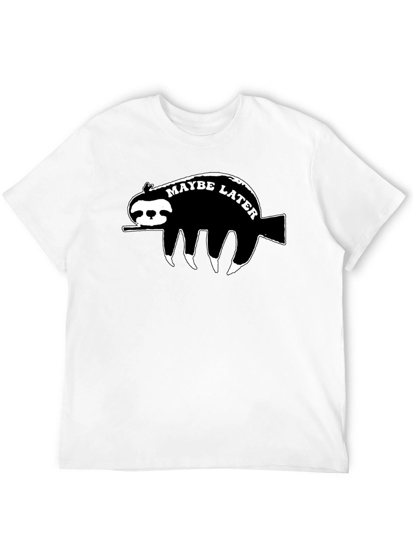 Maybe Later Sloth Graphic T-Shirt - Relaxed Style