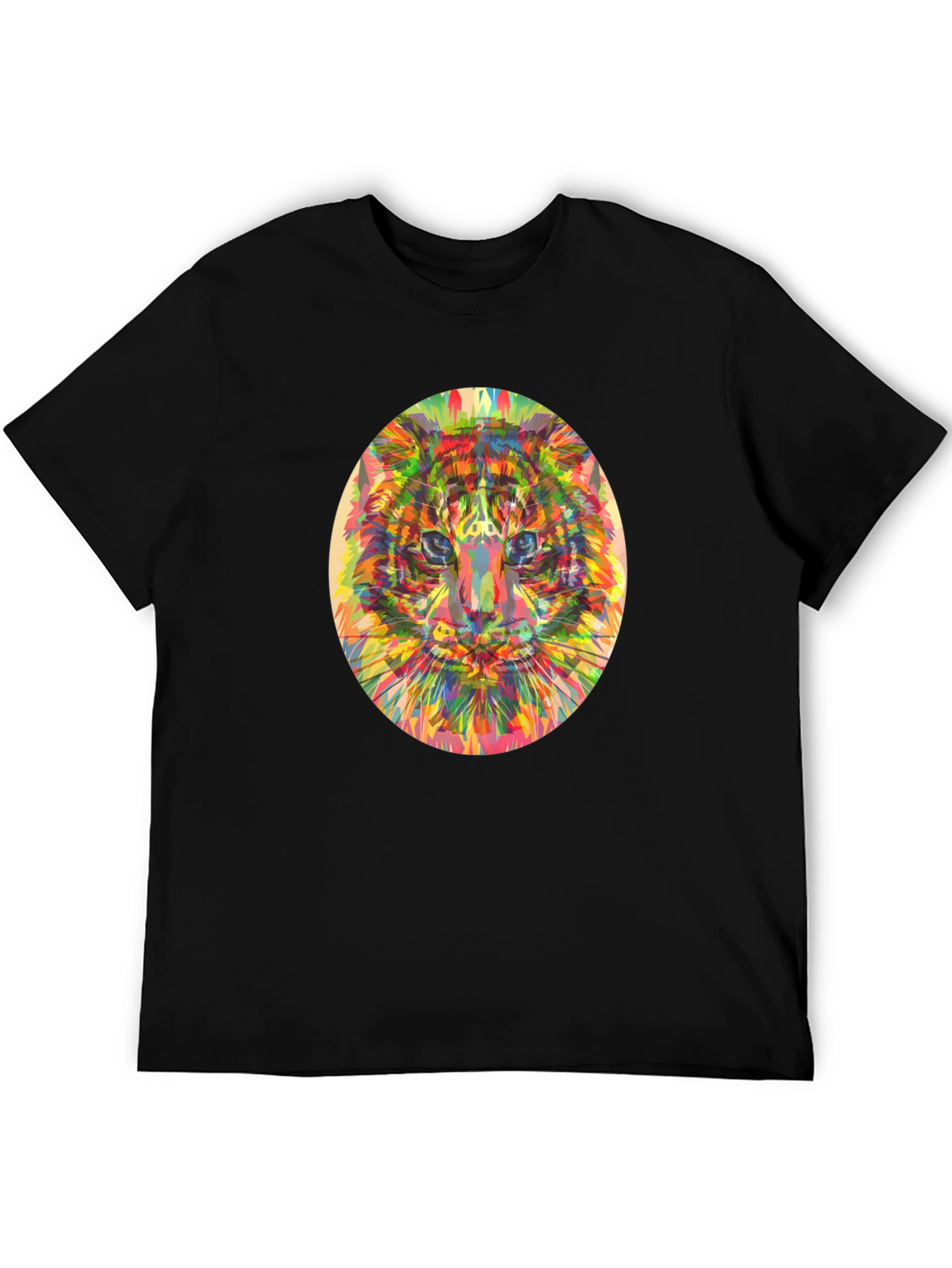 Abstract Tiger Graphic T-Shirt - Black