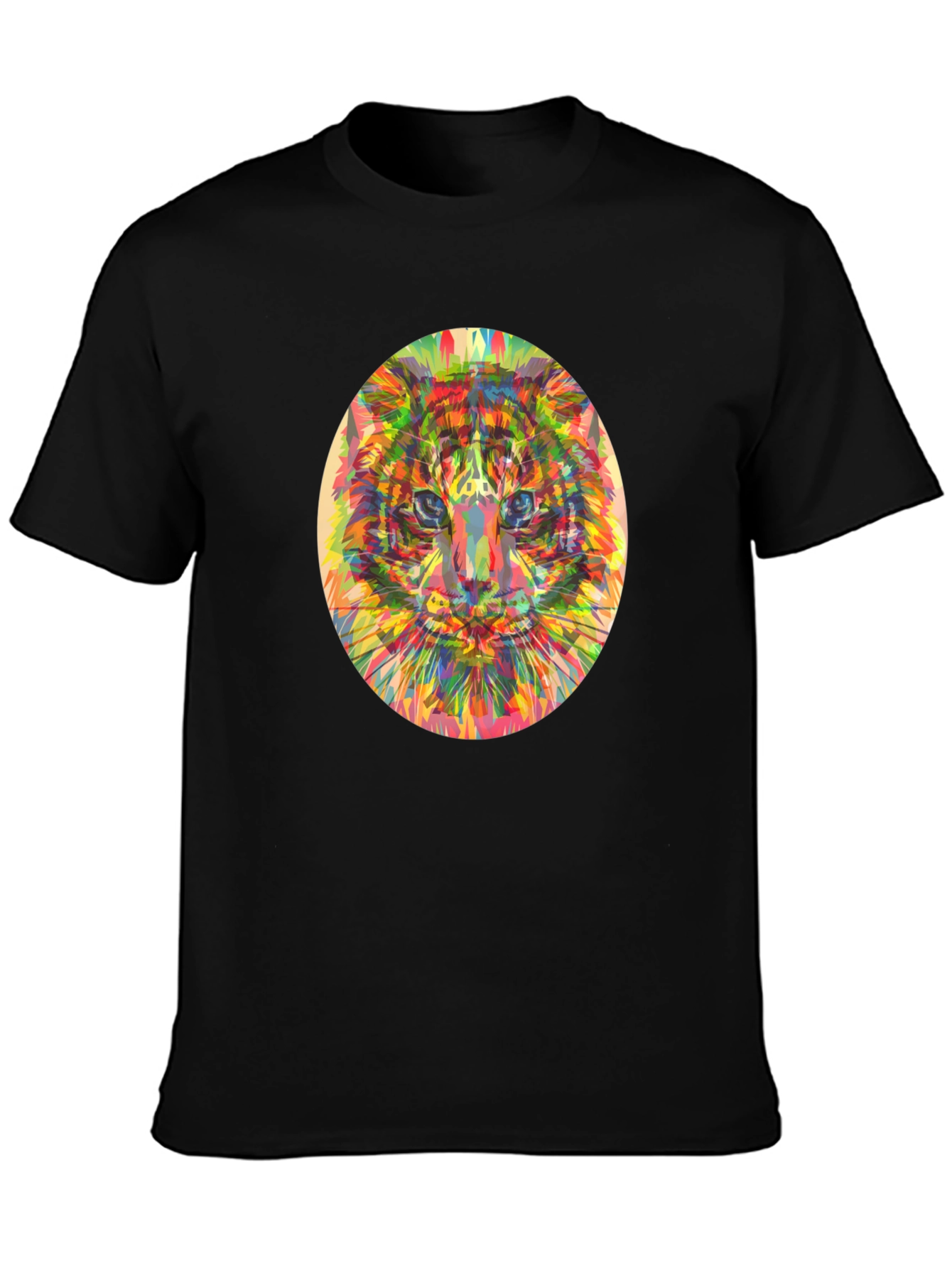 Abstract Tiger Graphic T-Shirt - Black