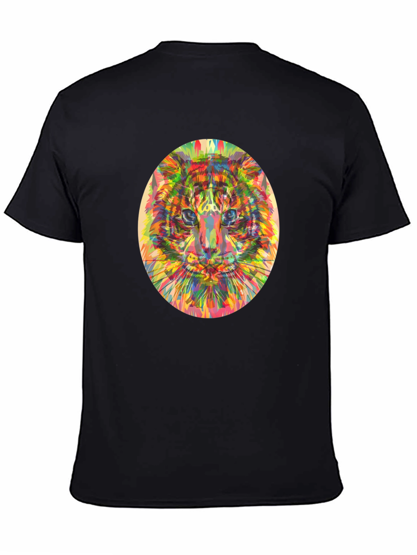 Abstract Tiger Graphic T-Shirt - Black