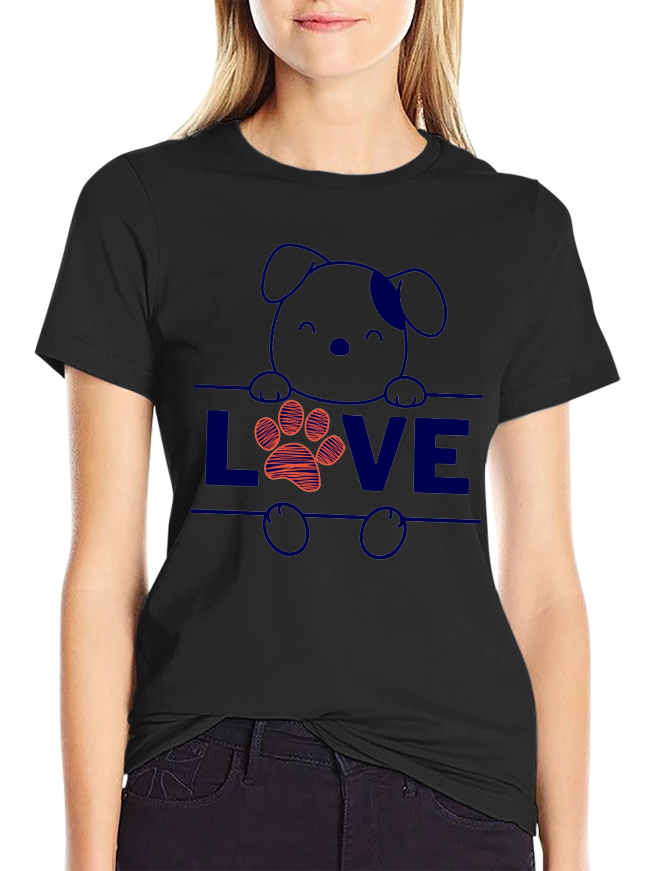 Dog Lover T-Shirt: Cute Puppy & Paw Print Design