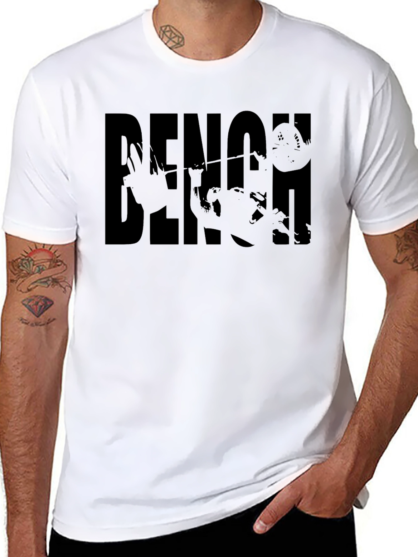 Bench Press Black Graphic Tee | Weightlifting Shirt