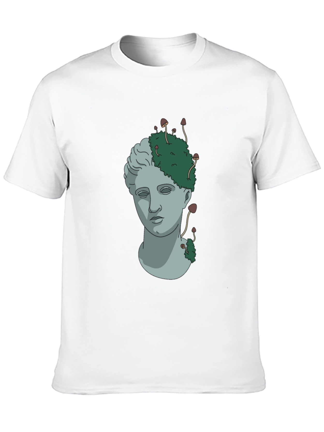 Mushroom Statue Graphic Tee - Nature Inspired Streetwear