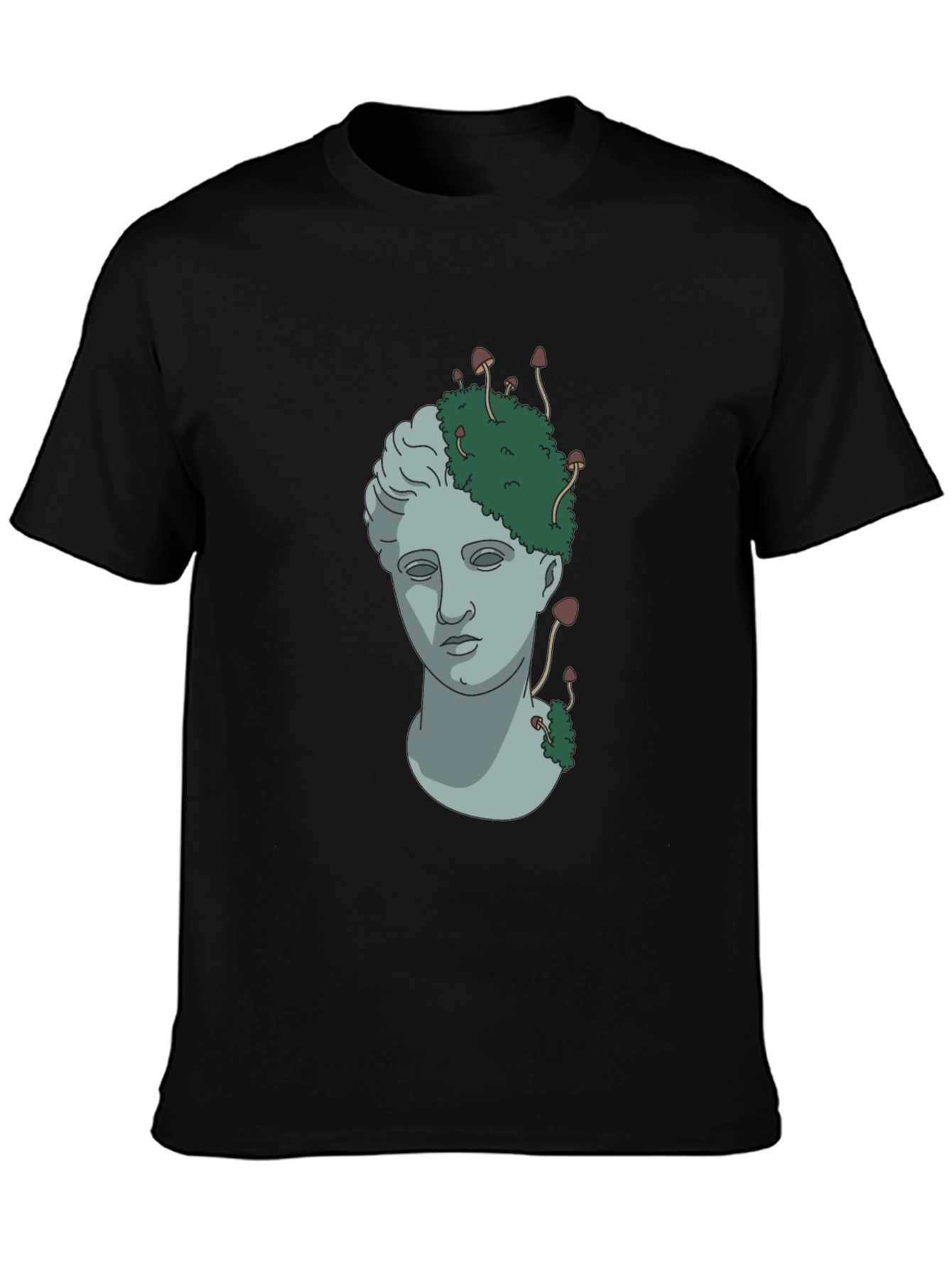 Mushroom Statue Graphic Tee - Nature Inspired Streetwear