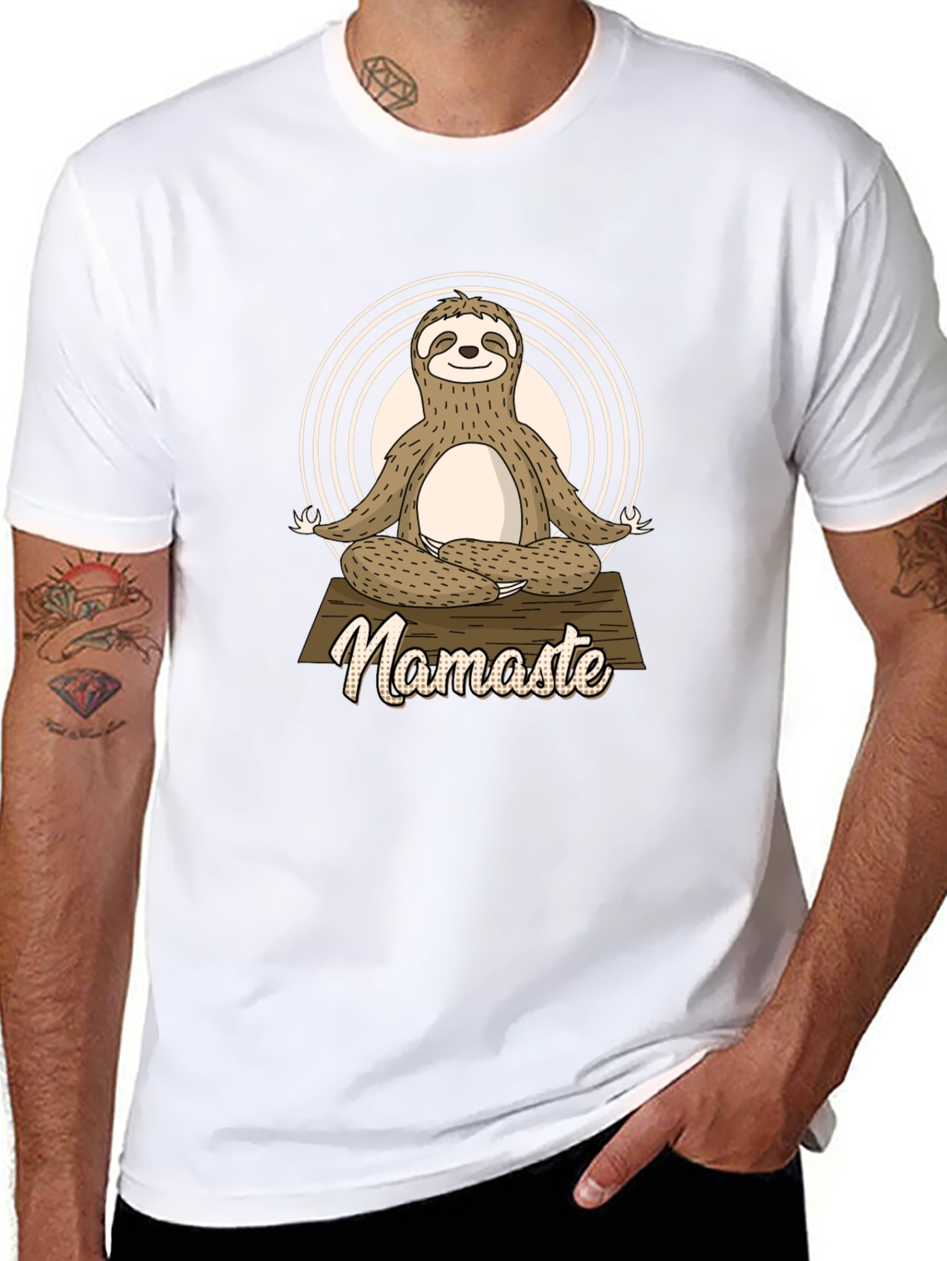 Namaste Sloth Yoga Black T-Shirt