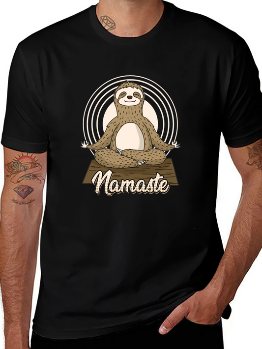 Namaste Sloth Yoga Black T-Shirt