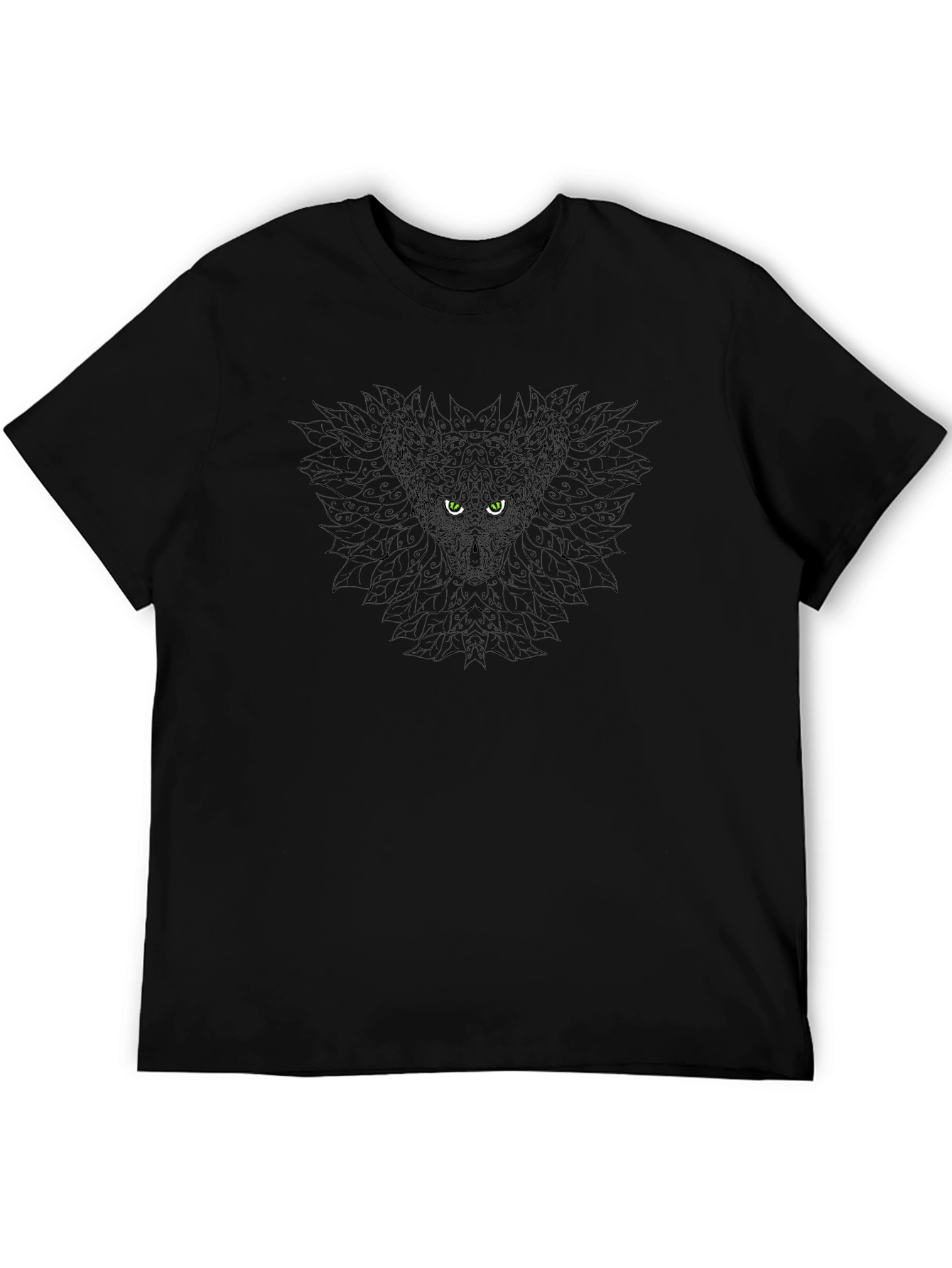 Mens Black Graphic Tee - Wolf Eyes Design