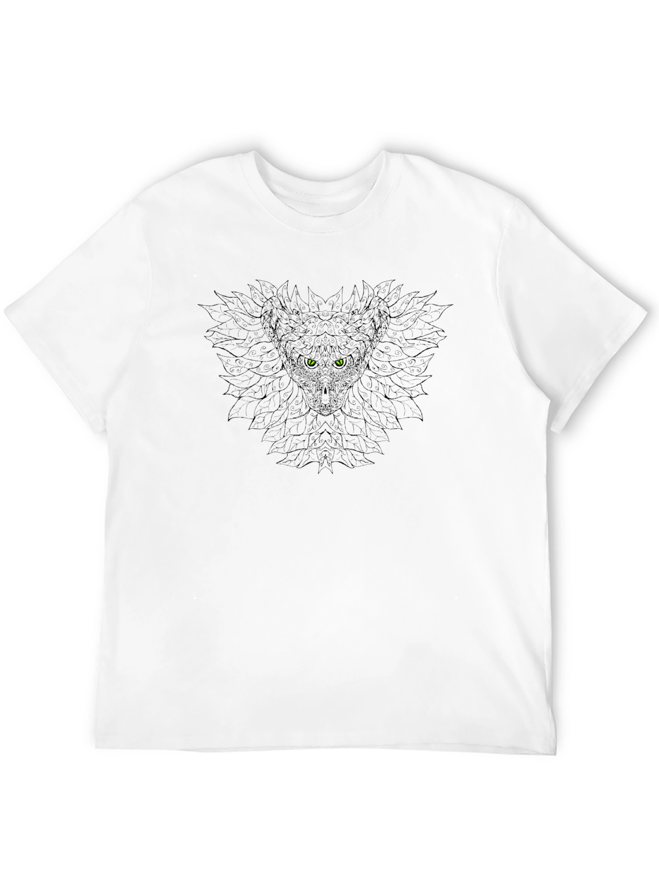 Mens Black Graphic Tee - Wolf Eyes Design