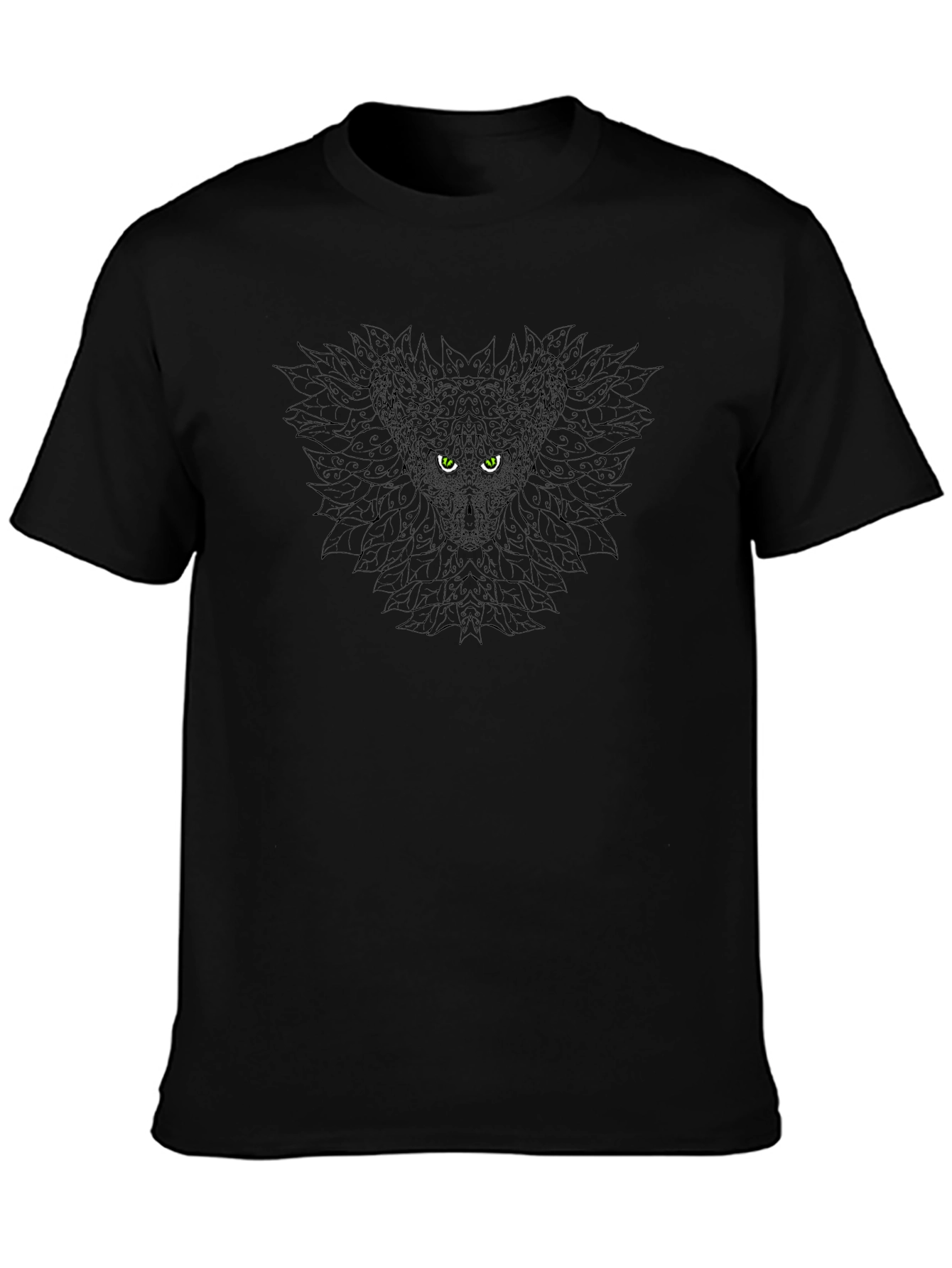 Mens Black Graphic Tee - Wolf Eyes Design