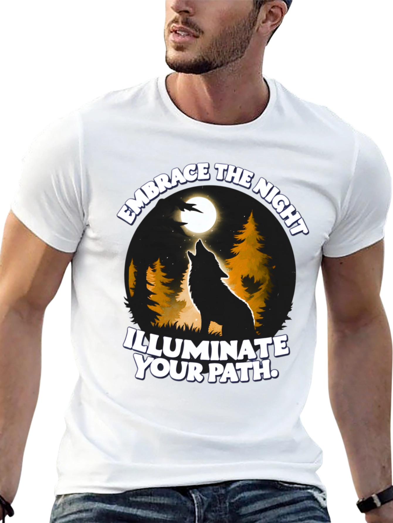 Embrace the Night Wolf Graphic Tee