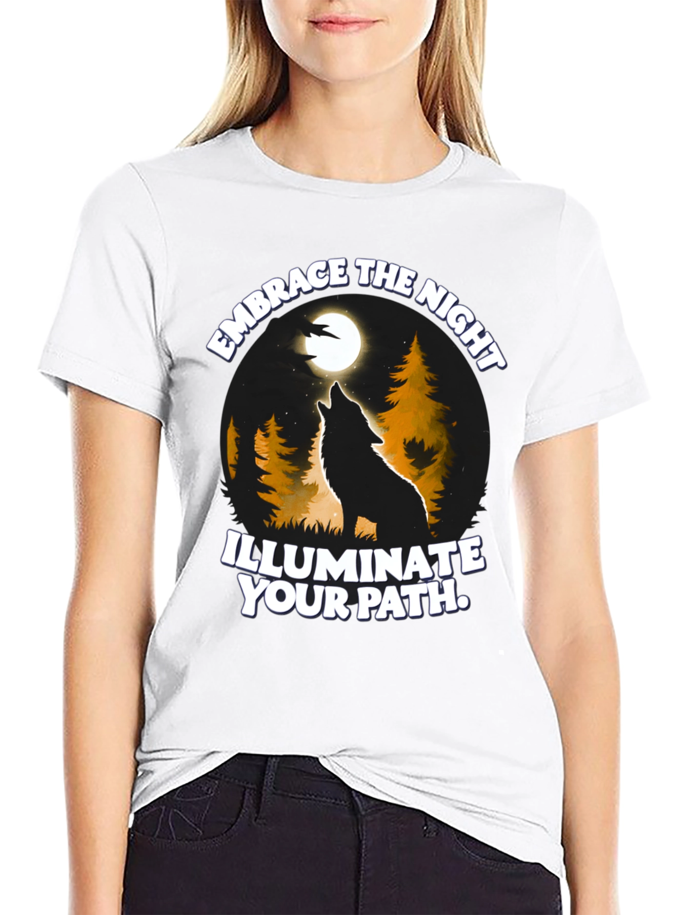 Embrace the Night Wolf Graphic Tee