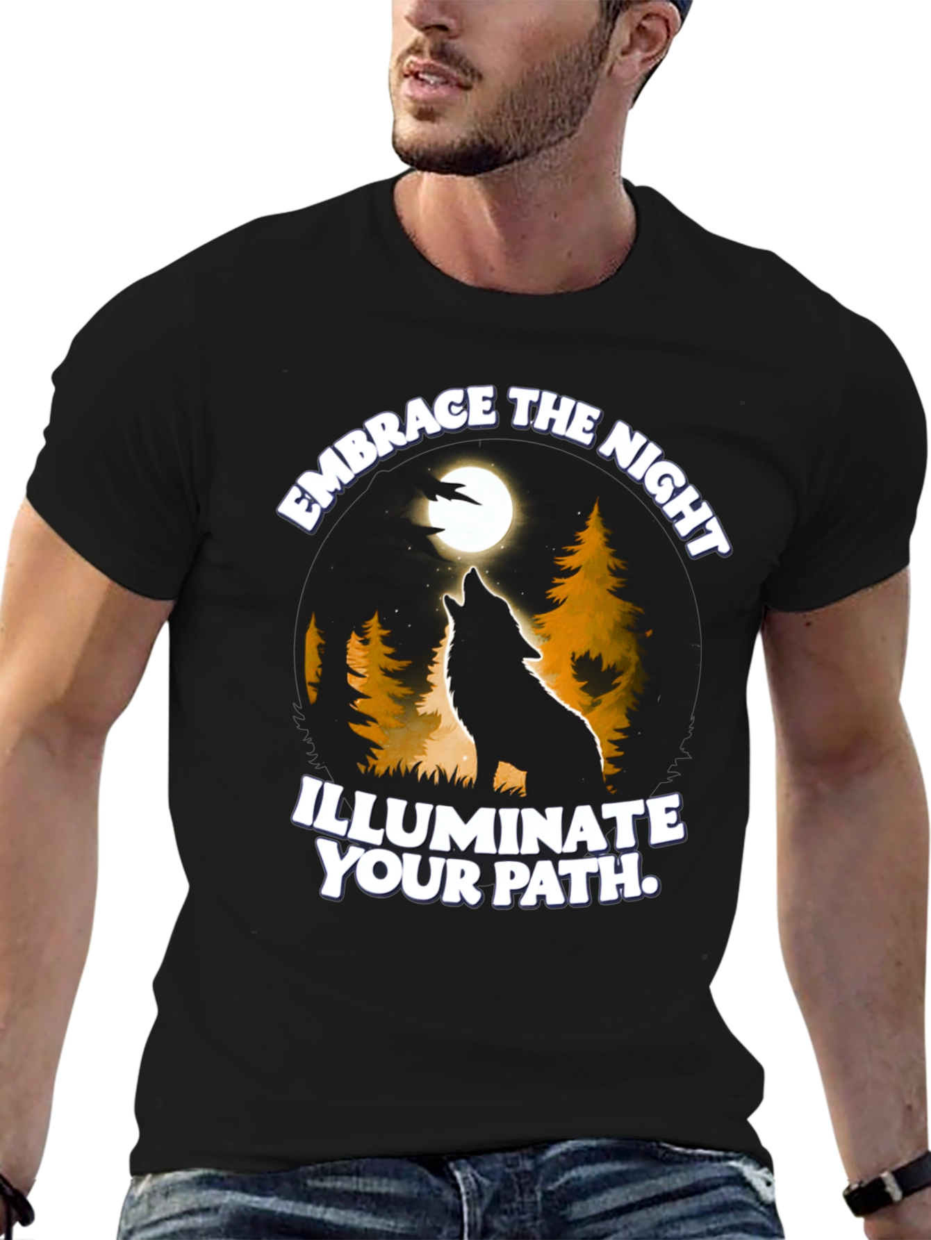 Embrace the Night Wolf Graphic Tee