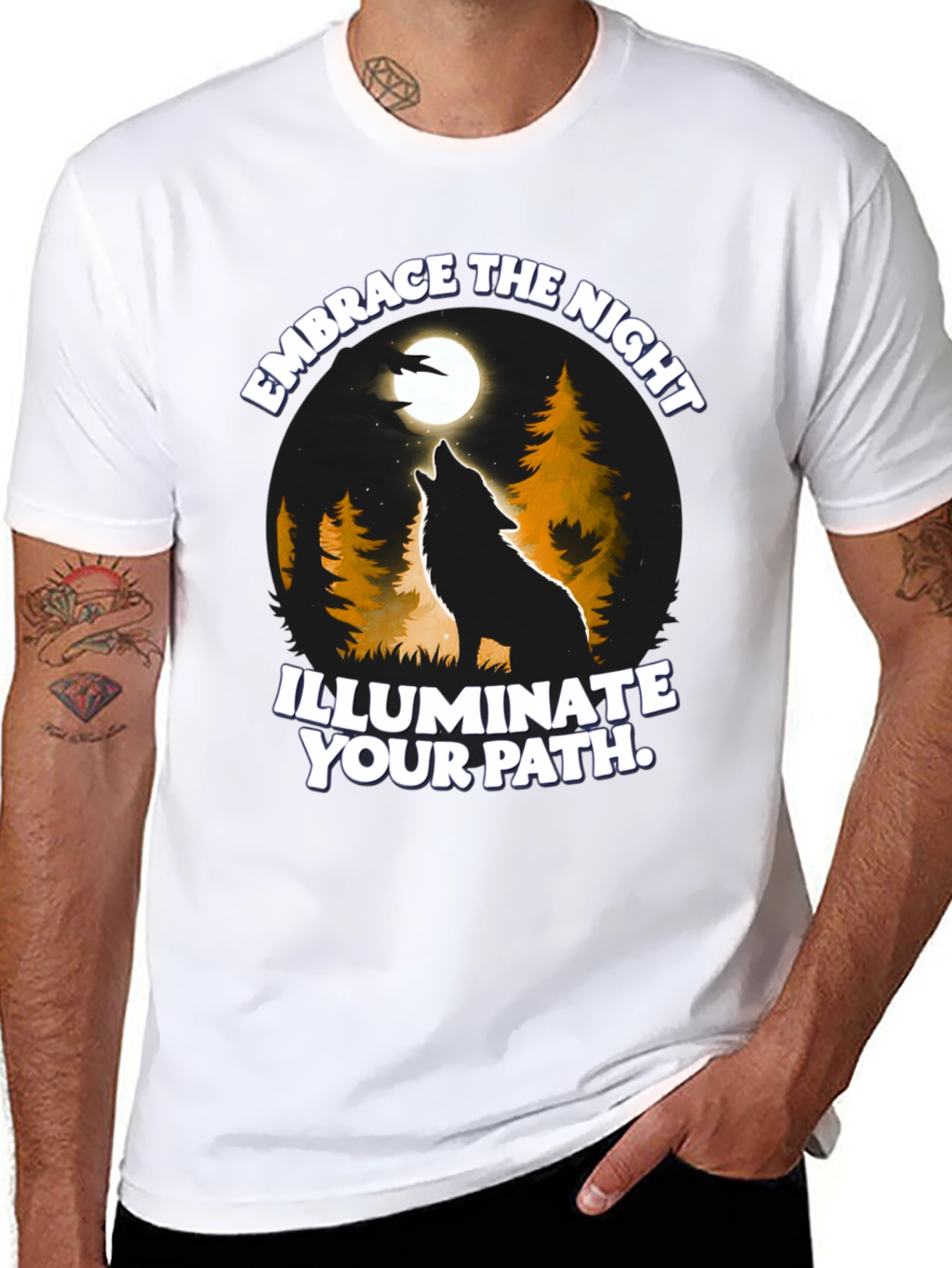 Embrace the Night Wolf Graphic Tee